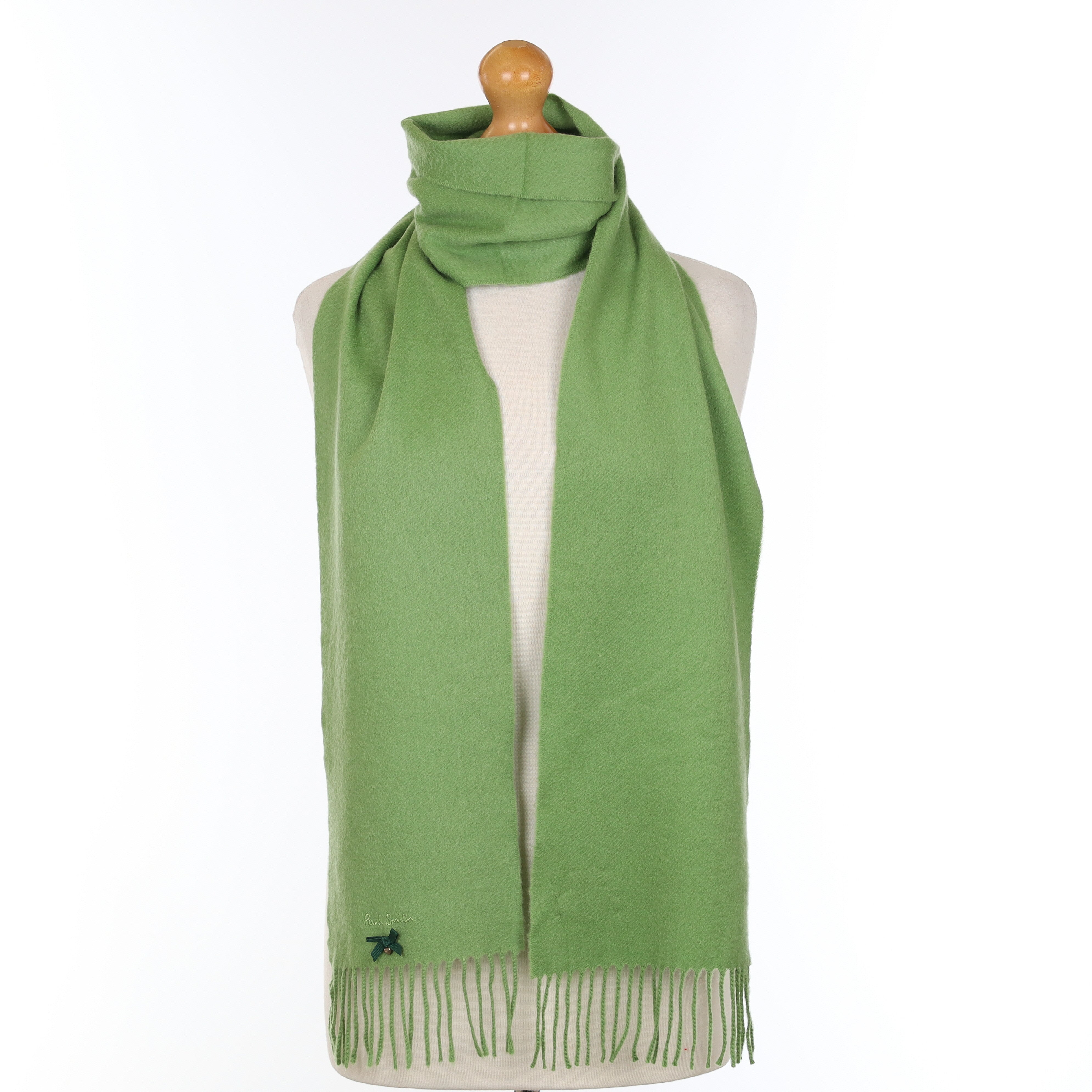 Paul Smith Pea Green Cashmere Woven Scarf