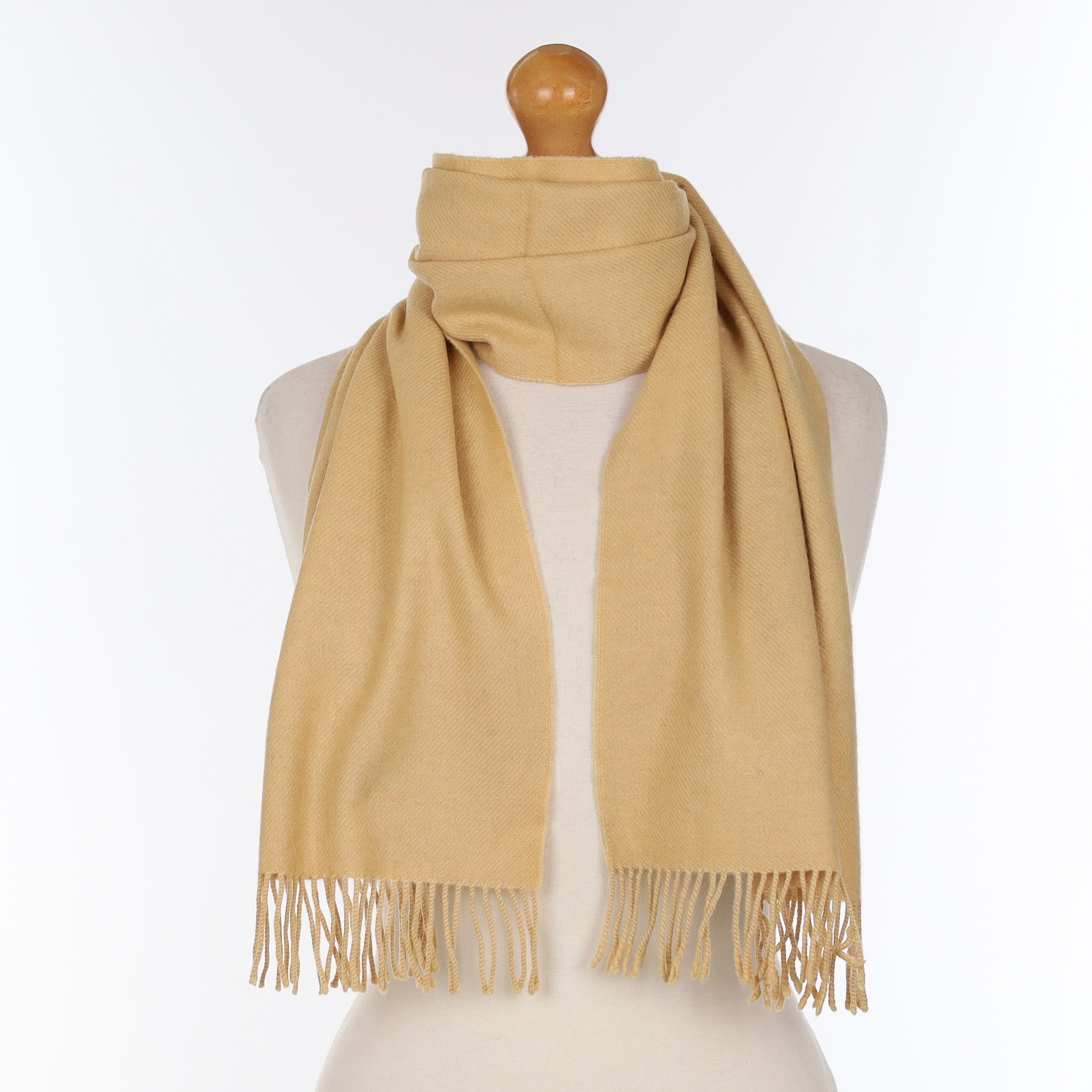Honey Beige Cashmere Woven Scarf