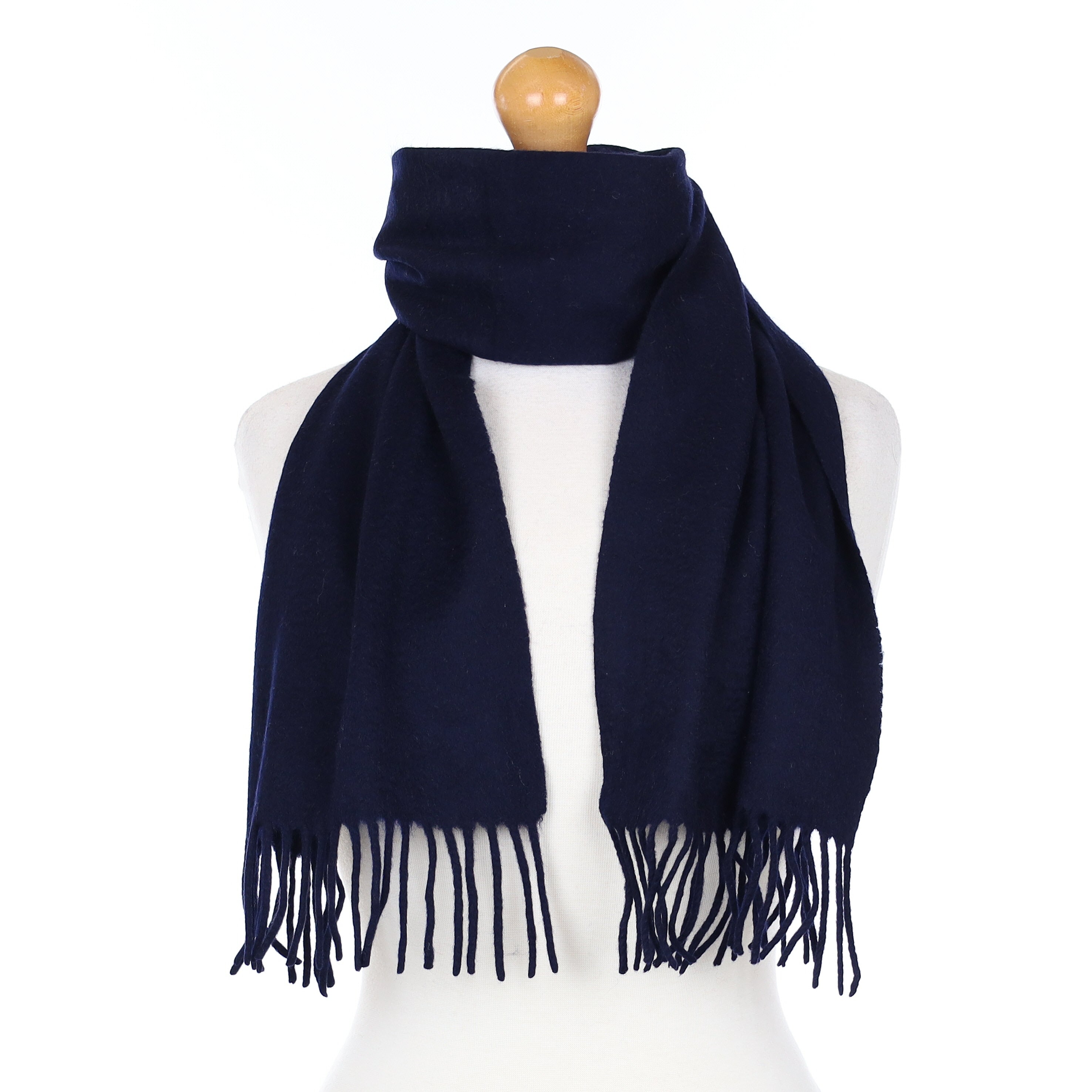 Deep Navy Blue Cashmere Woven Scarf