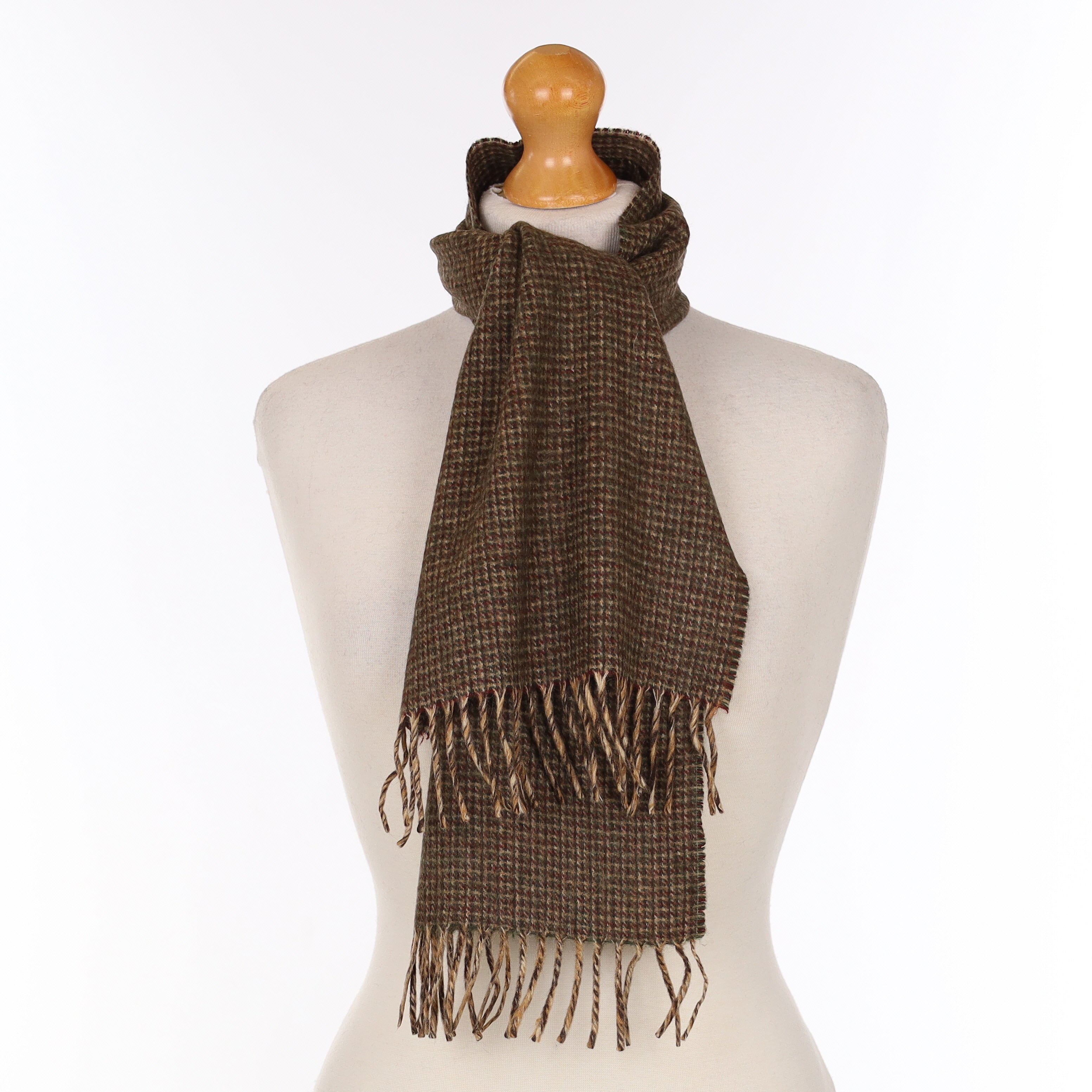 Green And Brown Cashmere Woven Scarf