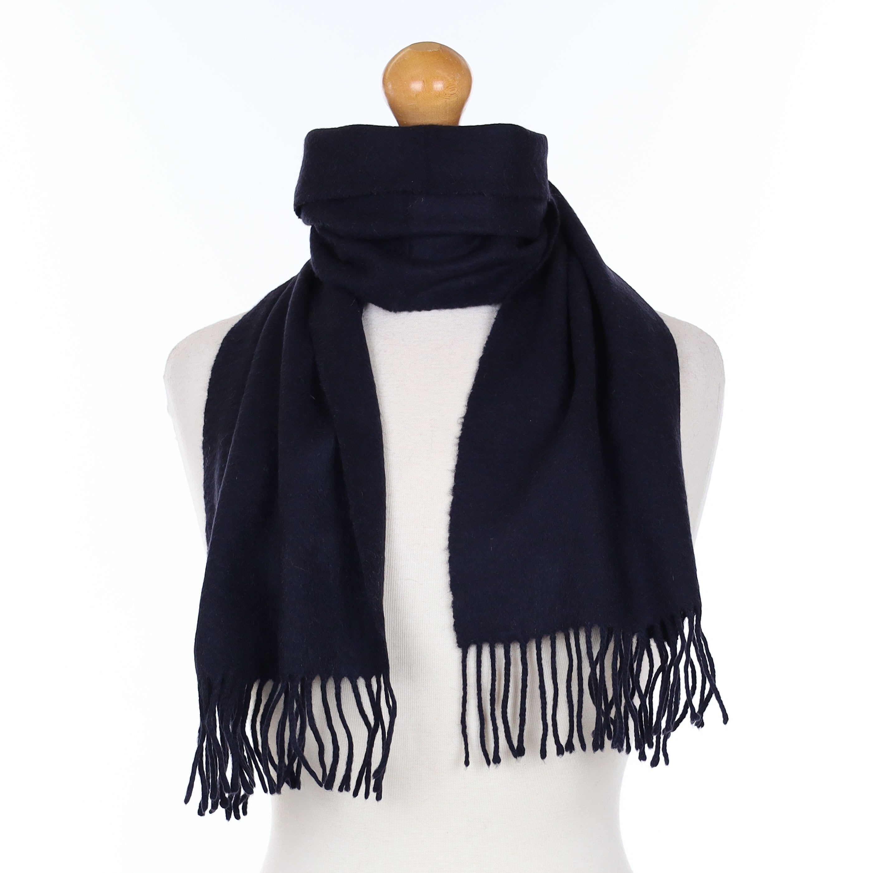 Deep Navy Blue Cashmere Woven Scarf