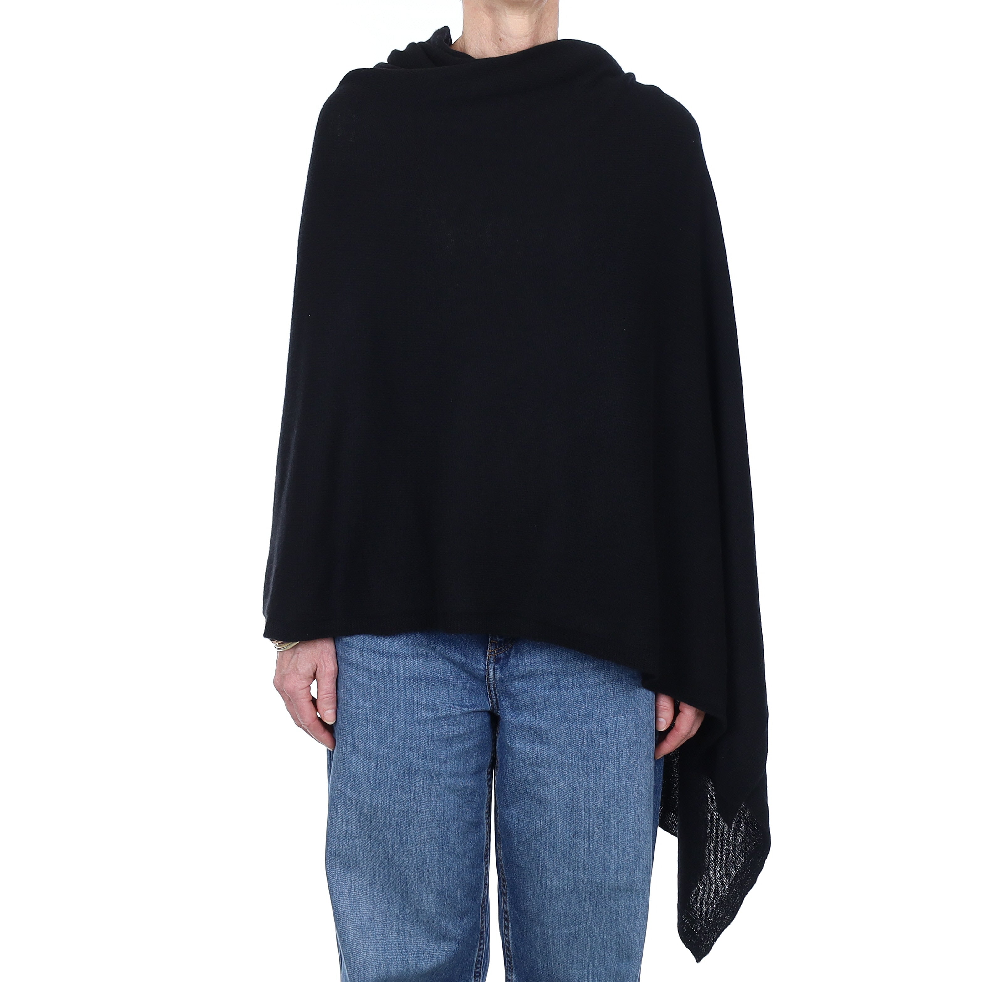 Brand New Scottish Black Cashmere Wrap Extra Large