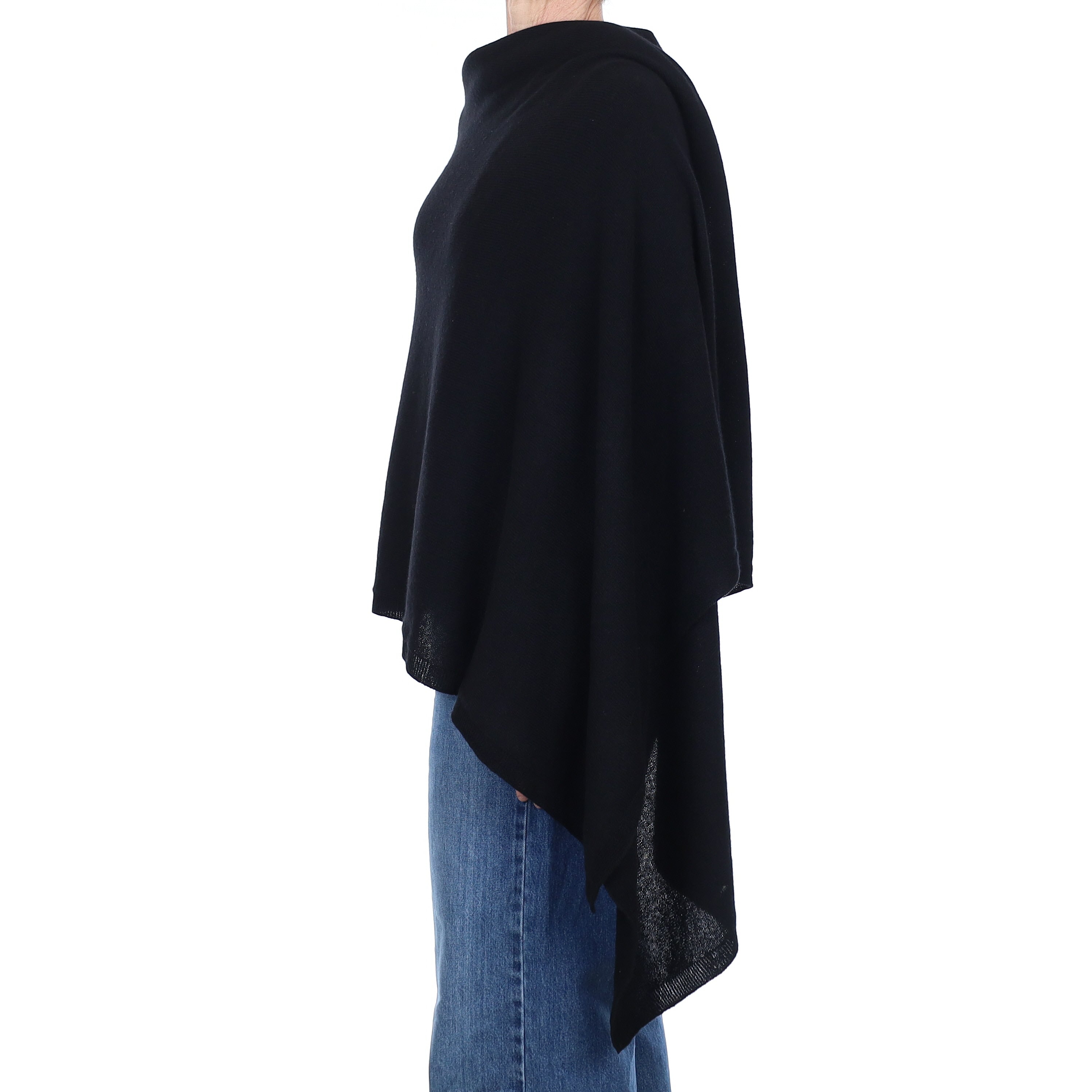 Brand New Scottish Black Cashmere Wrap Extra Large
