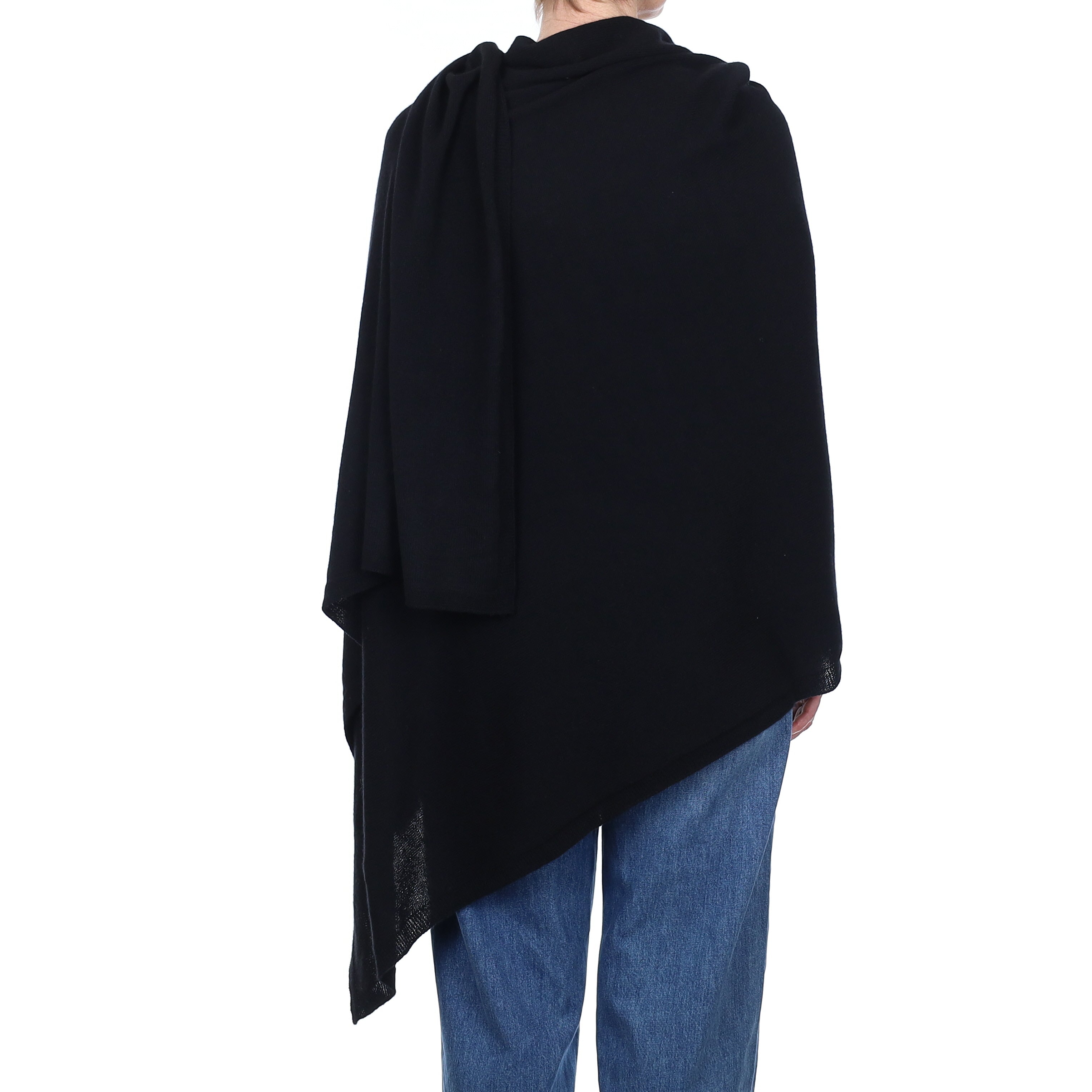 Brand New Scottish Black Cashmere Wrap Extra Large