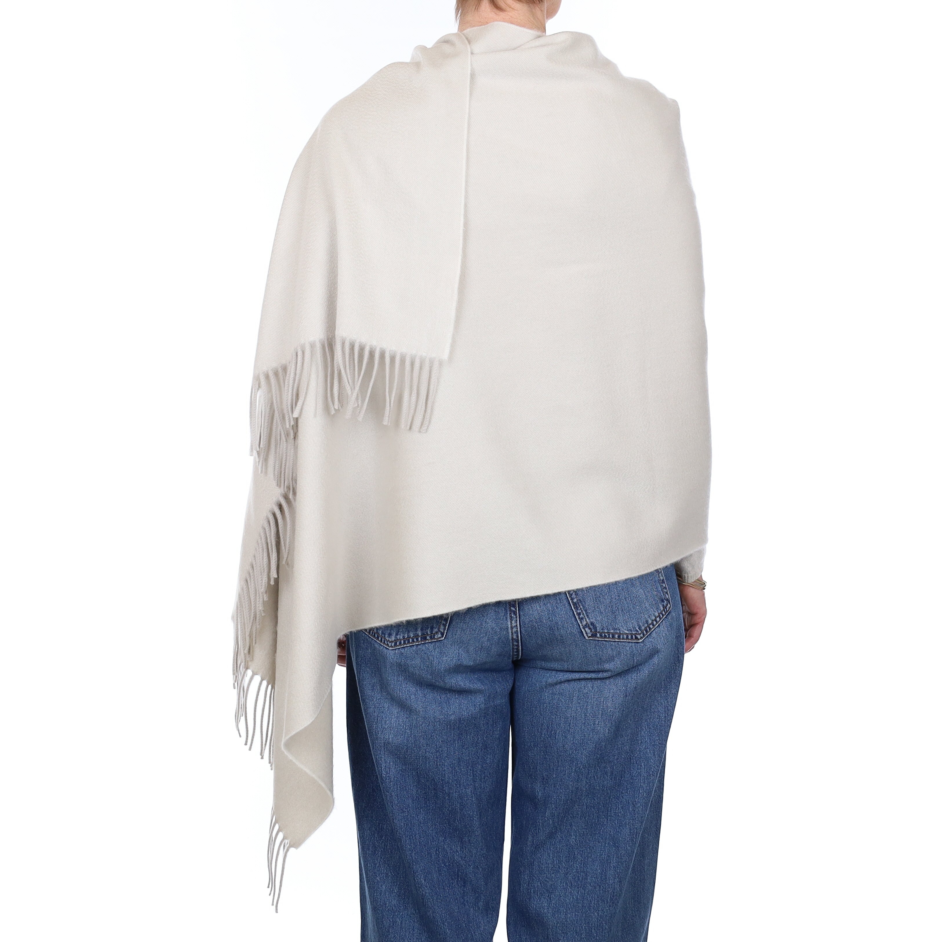 Brand New Scottish Alex Begg Frost Grey Luxury Woven Cashmere Wrap