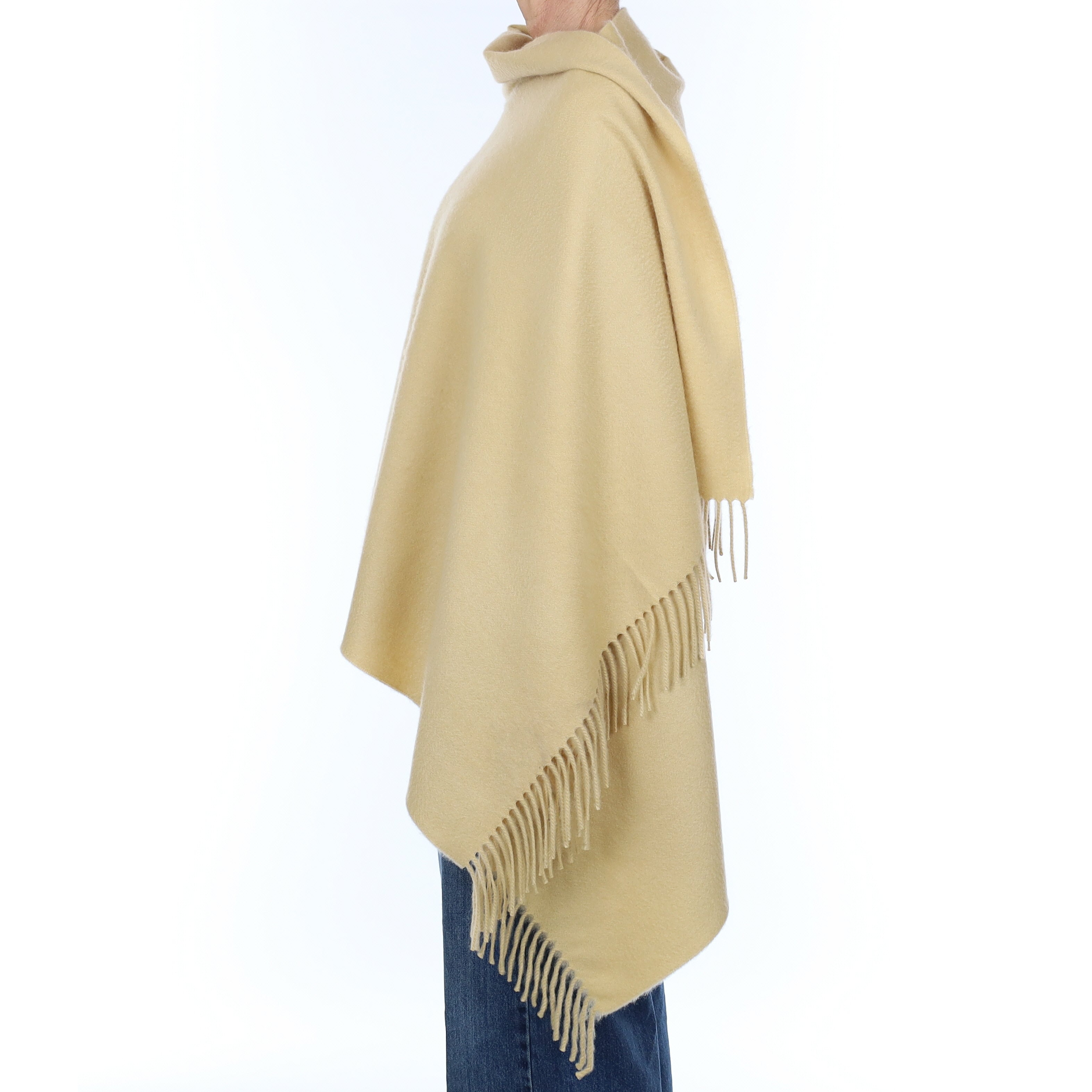 Brand New Scottish Alex Begg Sand Luxury Woven Cashmere Wrap