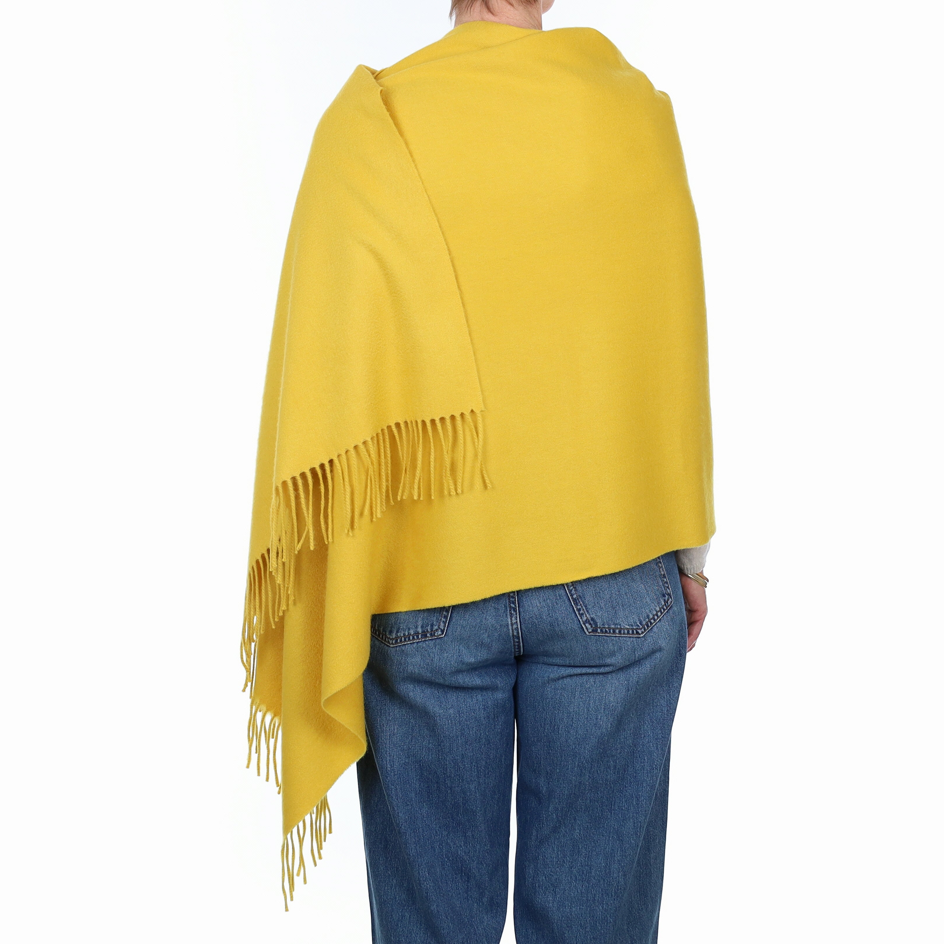 Brand New Scottish Alex Begg Marigold Yellow Luxury Woven Cashmere Wrap