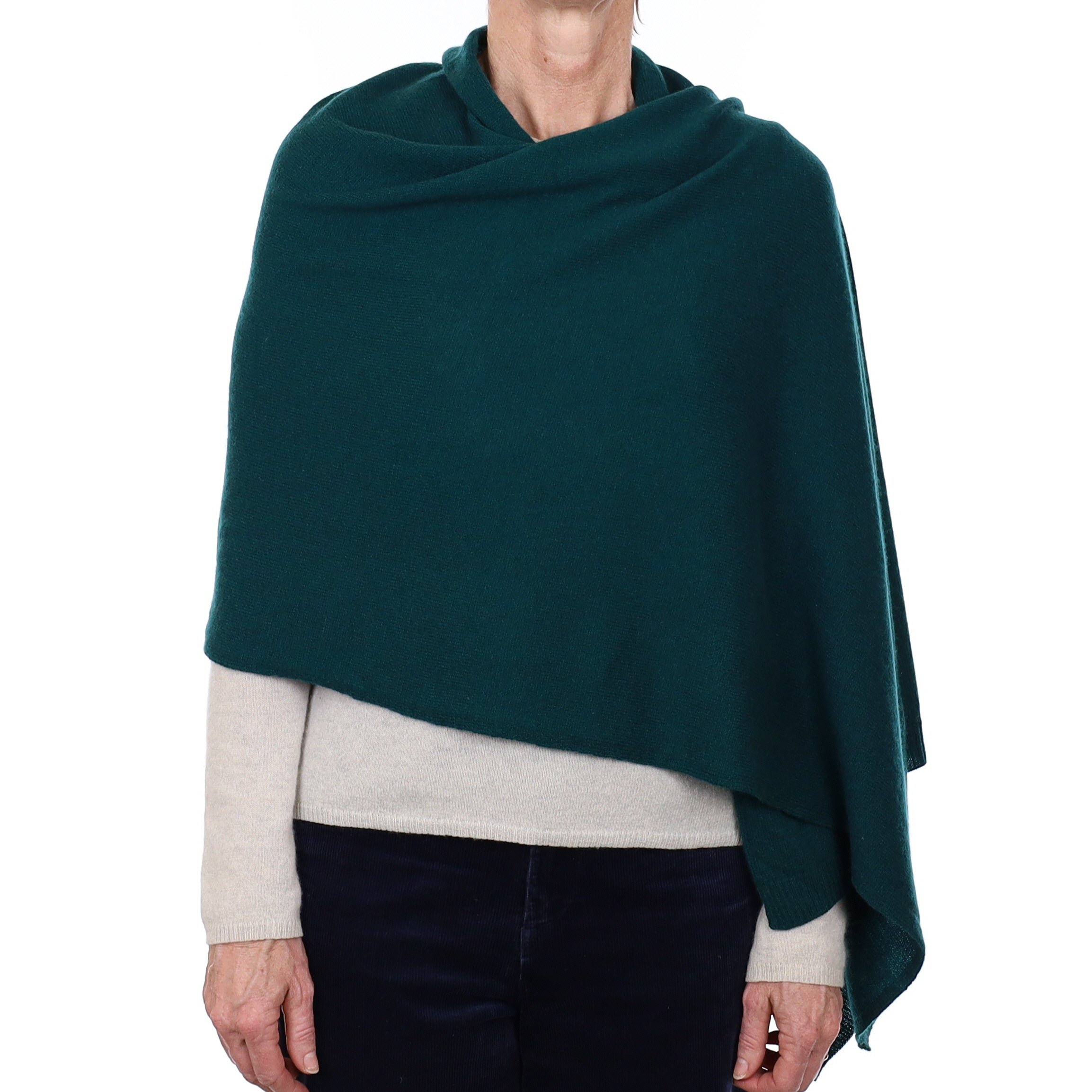 Brand New Forest Green Recycled Cashmere Wrap