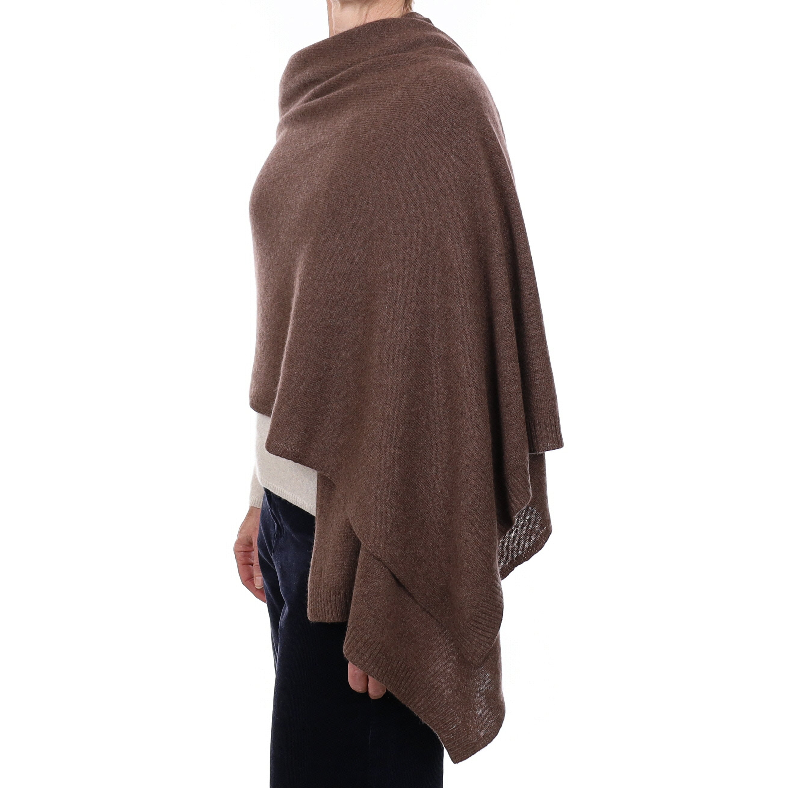 Brand New Mocha Brown Recycled Cashmere Wrap