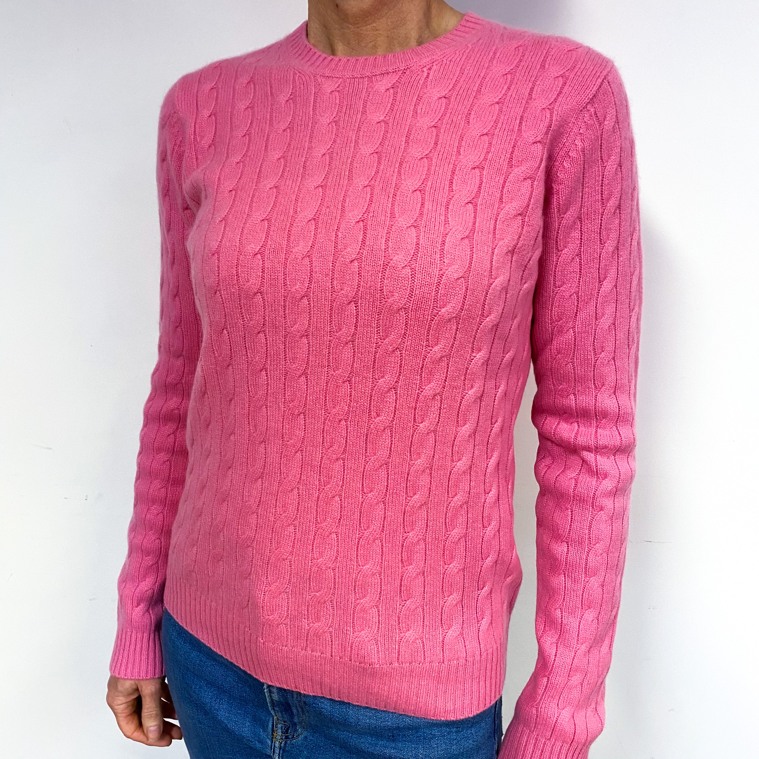 Sweet pea Pink Cashmere Crew Neck Jumper Medium