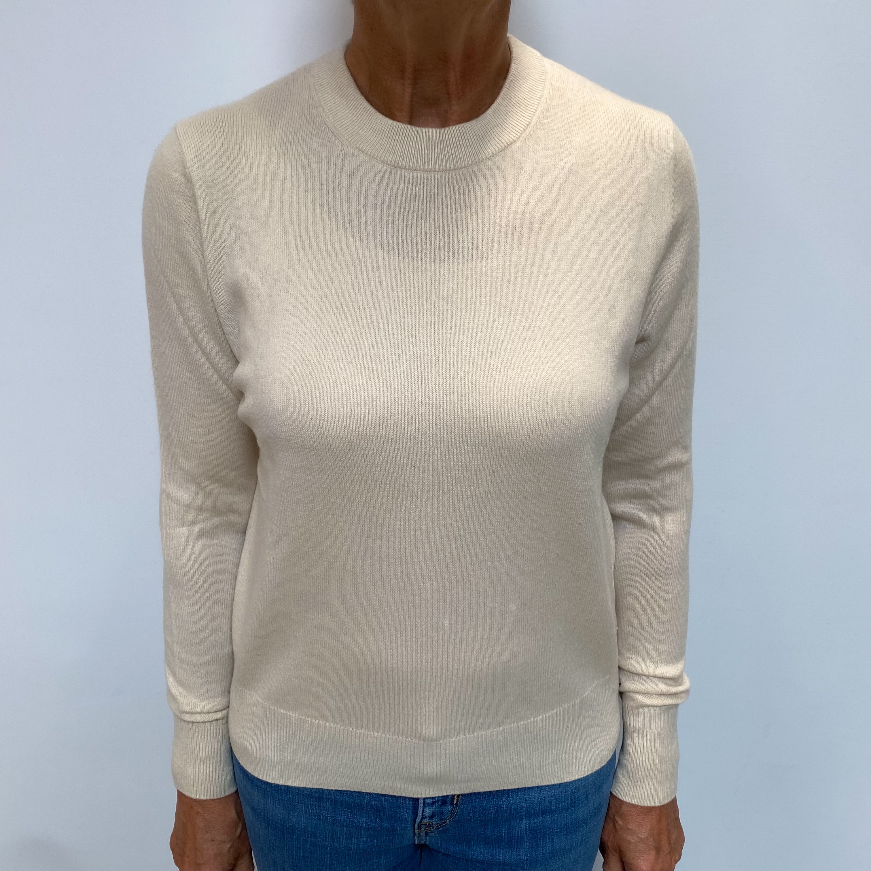& Other Stories Honey Beige Cashmere Crew Neck Jumper Medium
