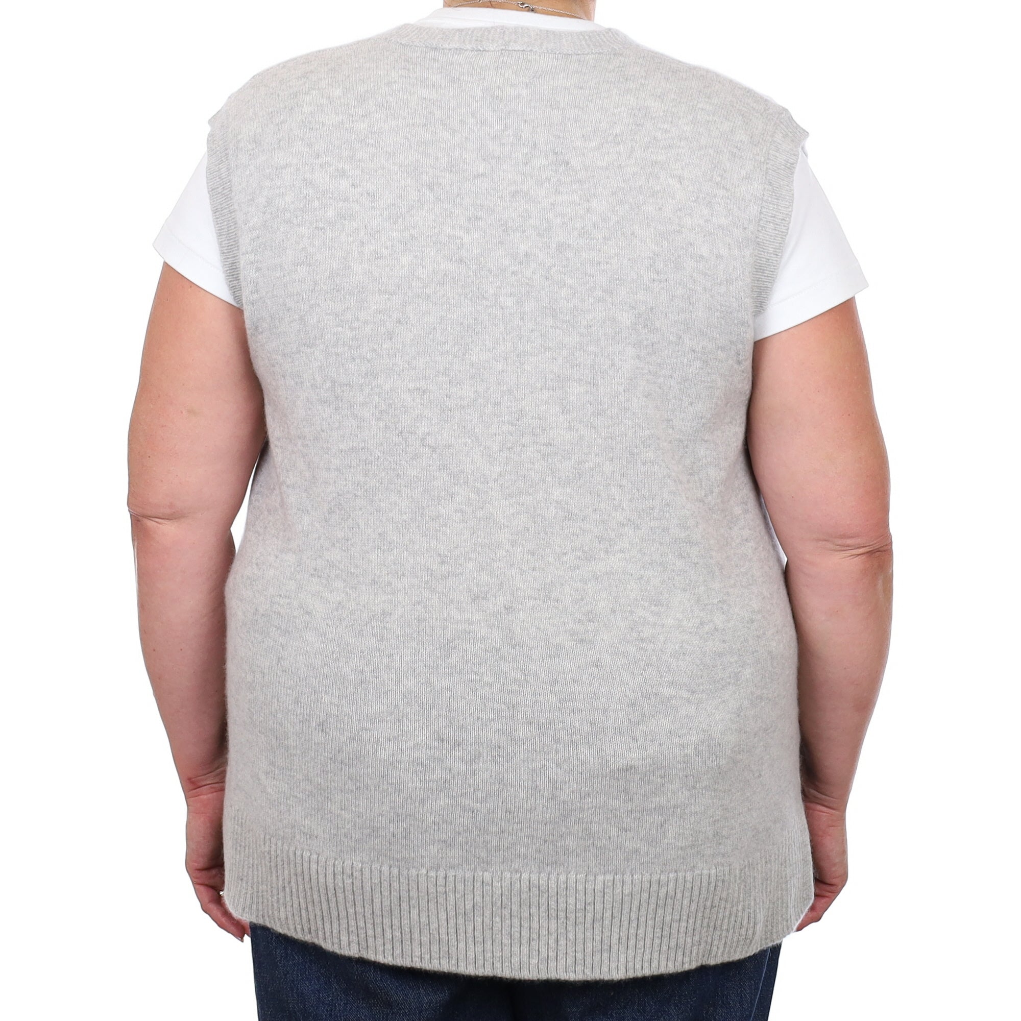 Brand New Mist Grey Luxury Cashmere Tank Top Extra Large UK 20-22