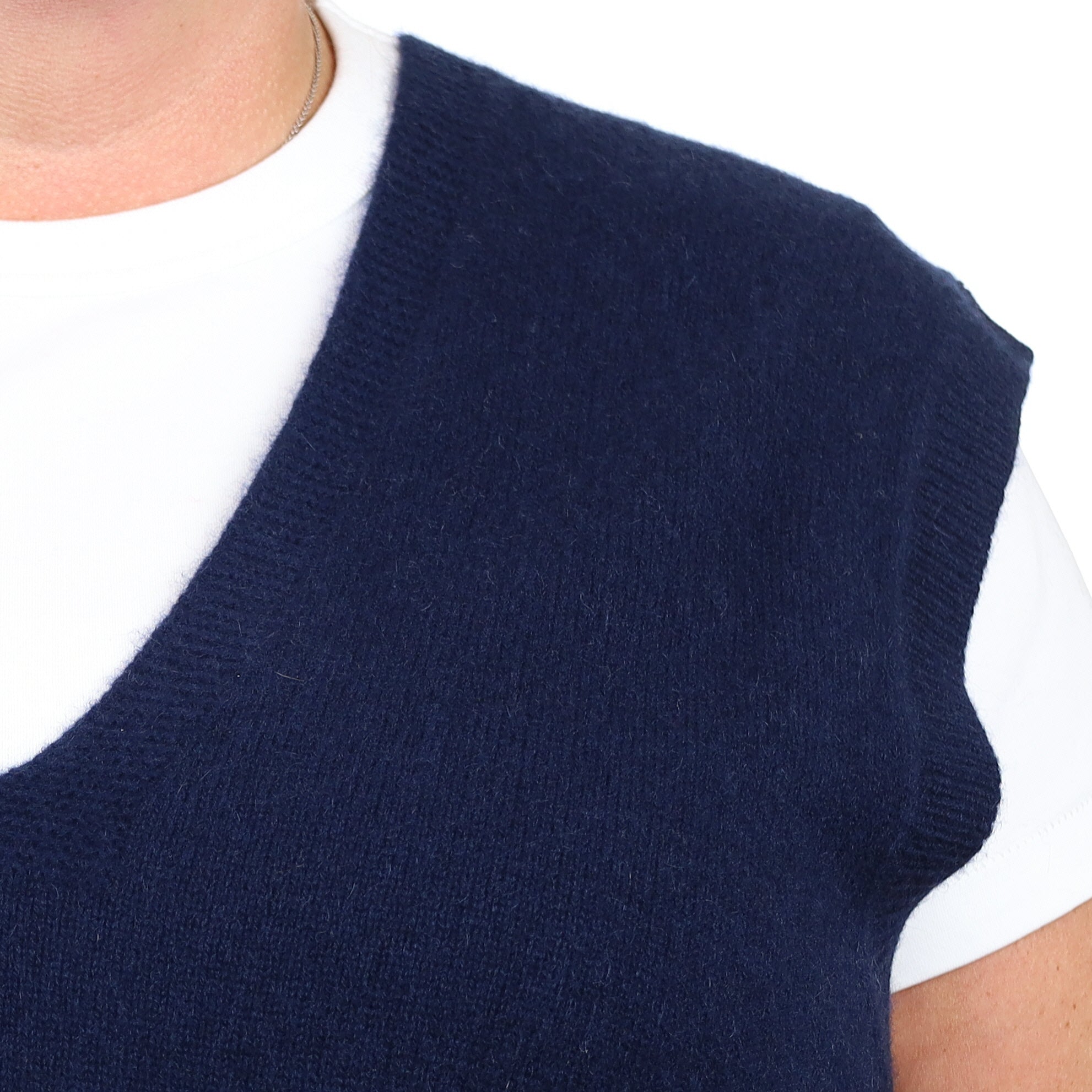 Brand New Navy Luxury Cashmere Tank Top Extra Large UK 20-22