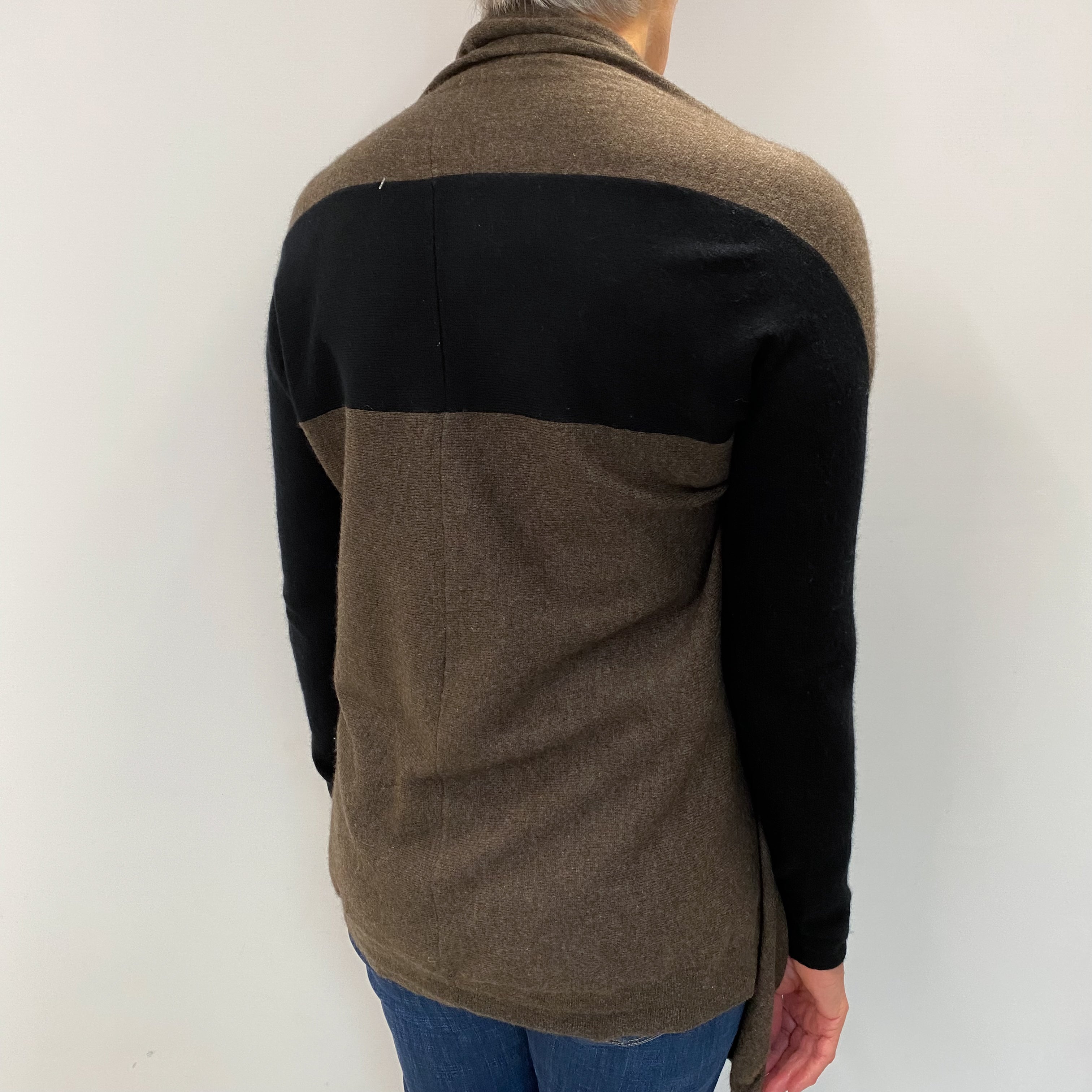 Donkey Brown Cashmere Edge To Edge Cardigan Medium