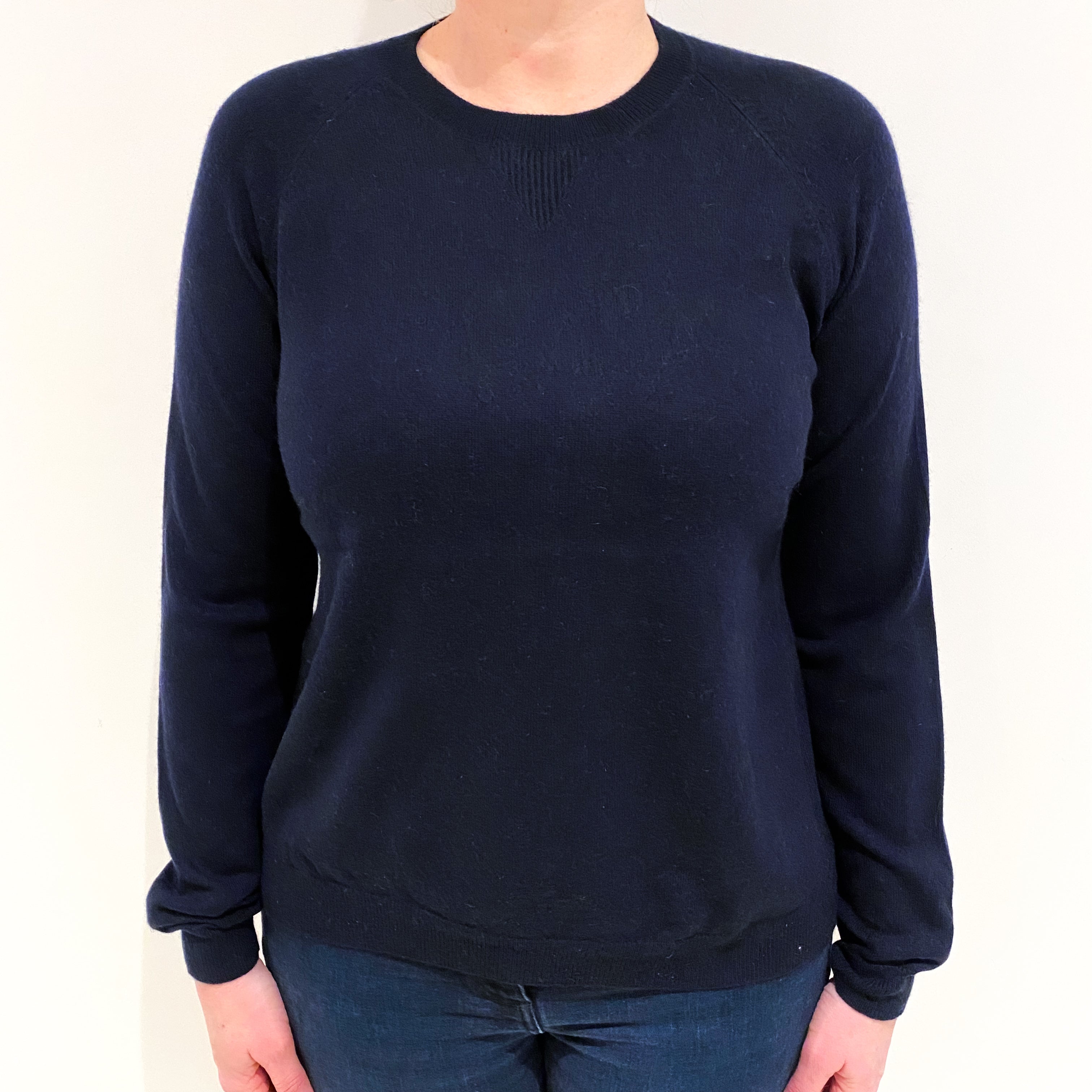 Navy Blue Cashmere Crew Neck Jumper Large