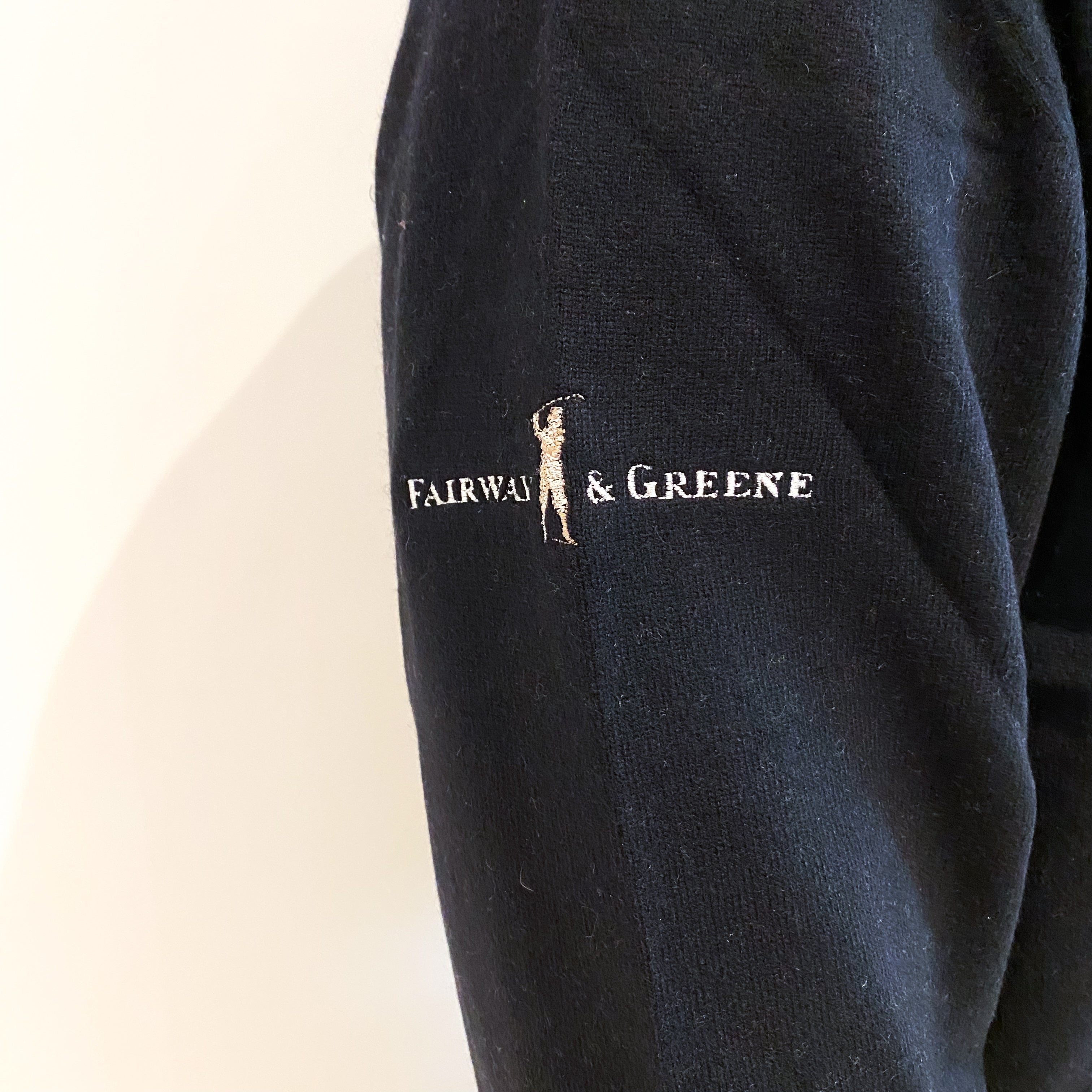 Men's Black Cashmere V-Neck Golf Jumper Extra Extra Large