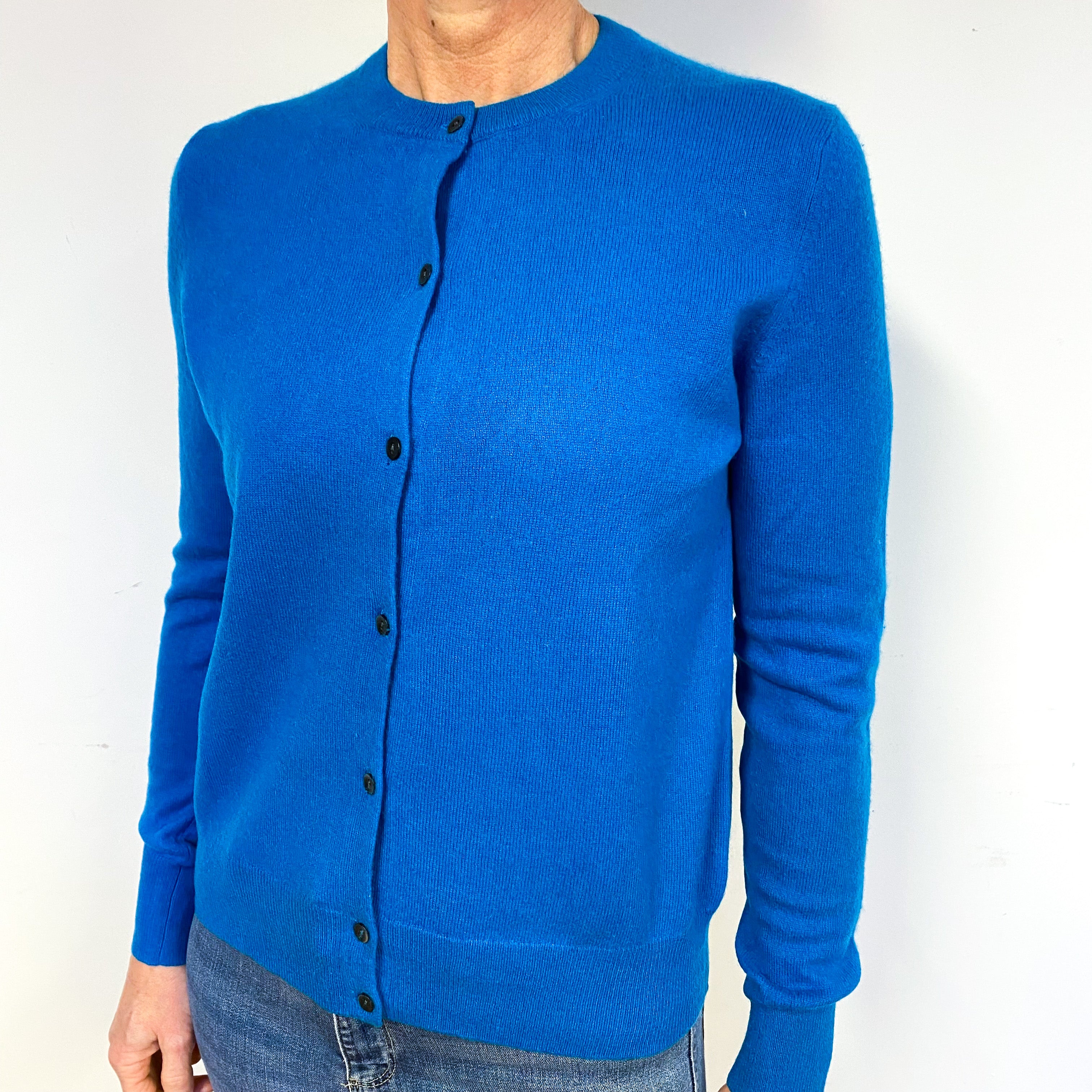 Petrol Blue Cashmere Cardigan Medium