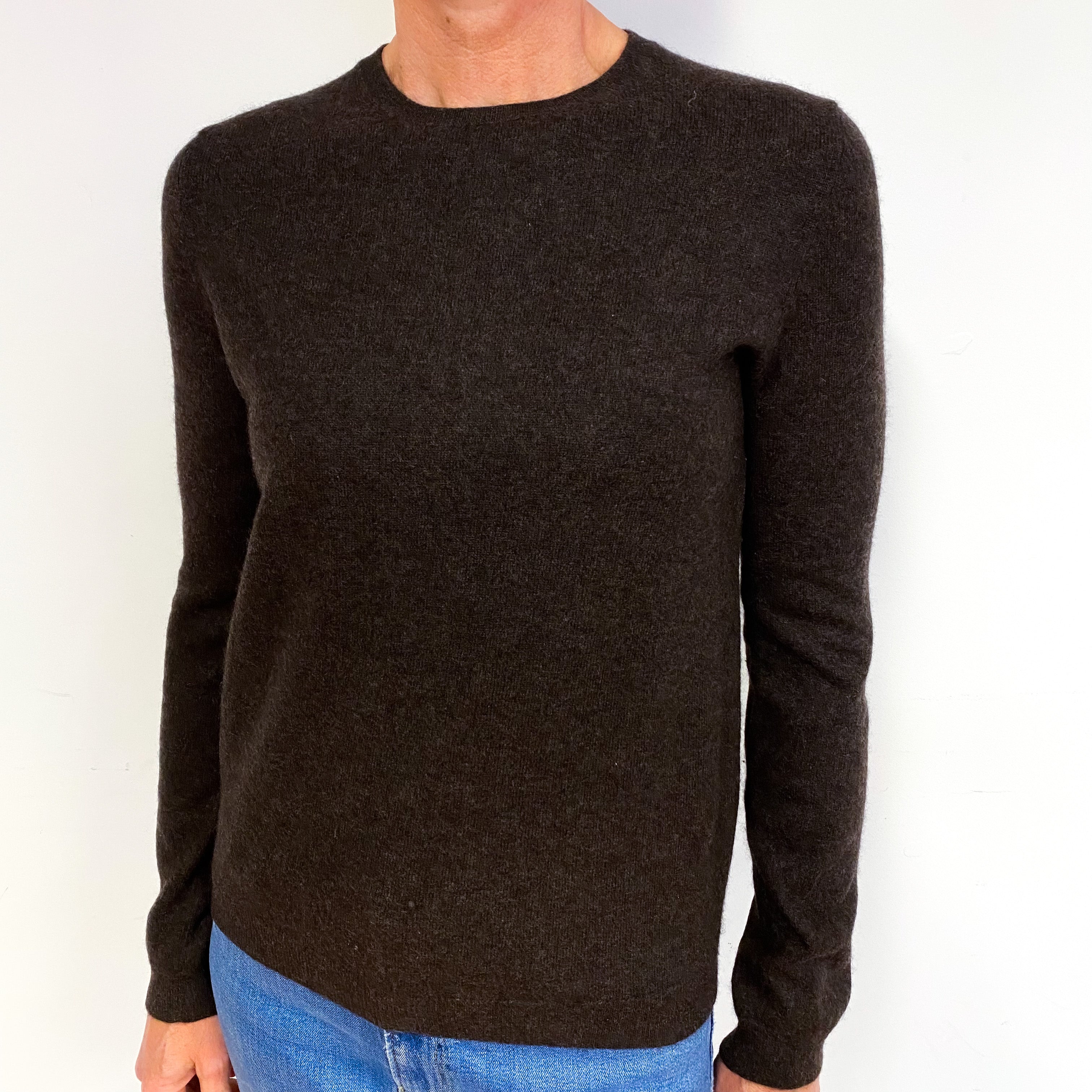 Peppercorn Brown Cashmere Crew Neck Jumper Medium