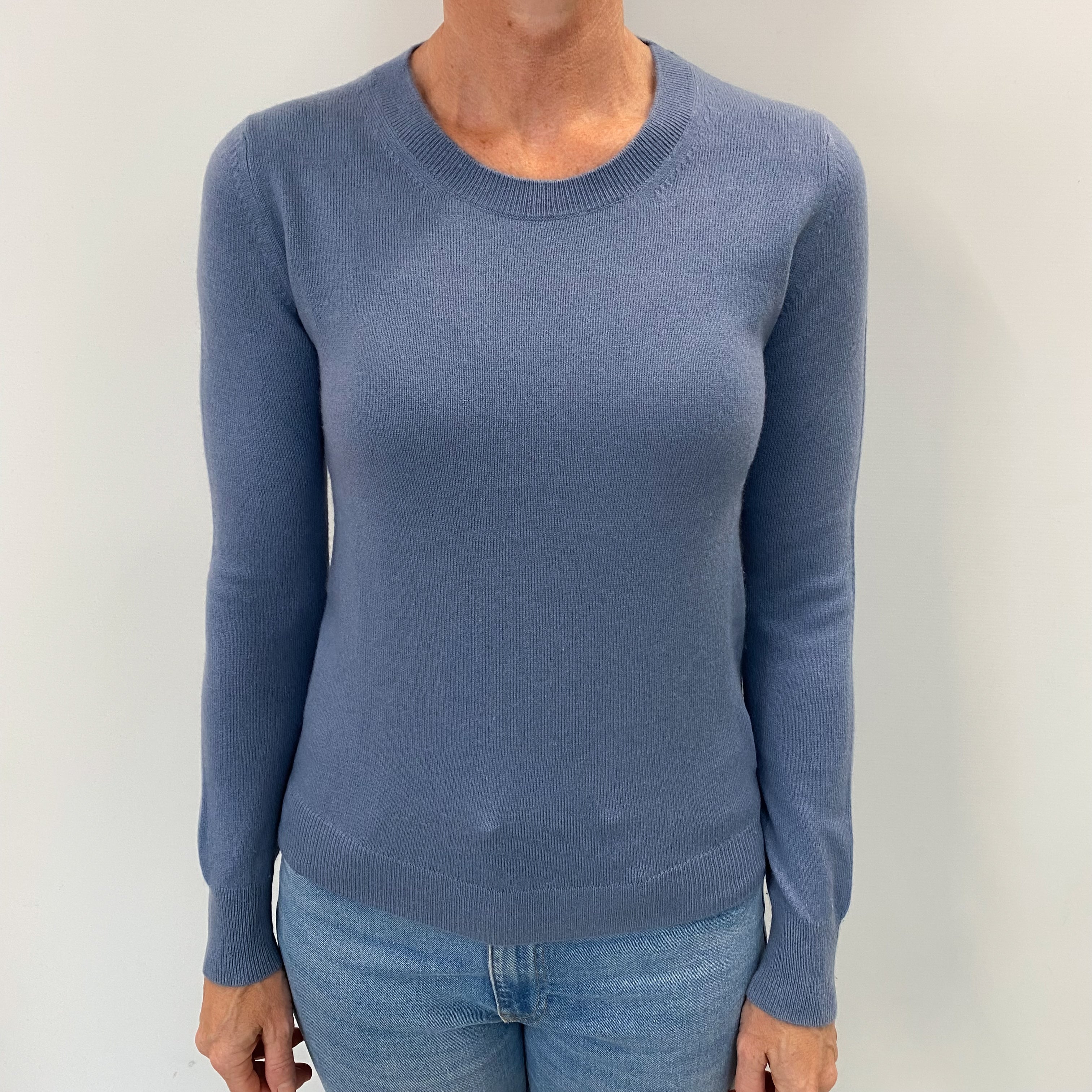 Airforce Blue Cashmere Crew Neck Jumper Small