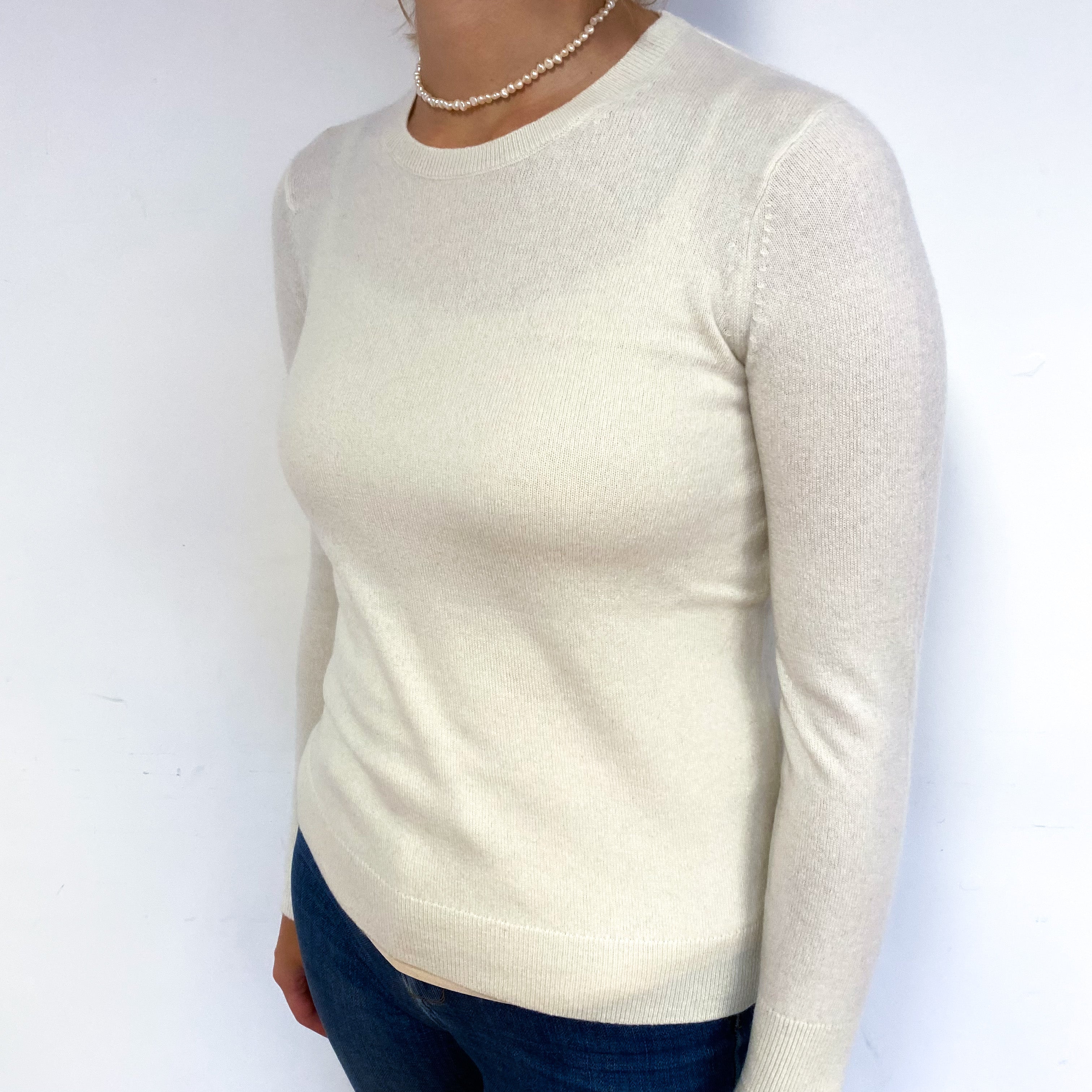 Everlane Winter White Cashmere Crew Neck Jumper Small