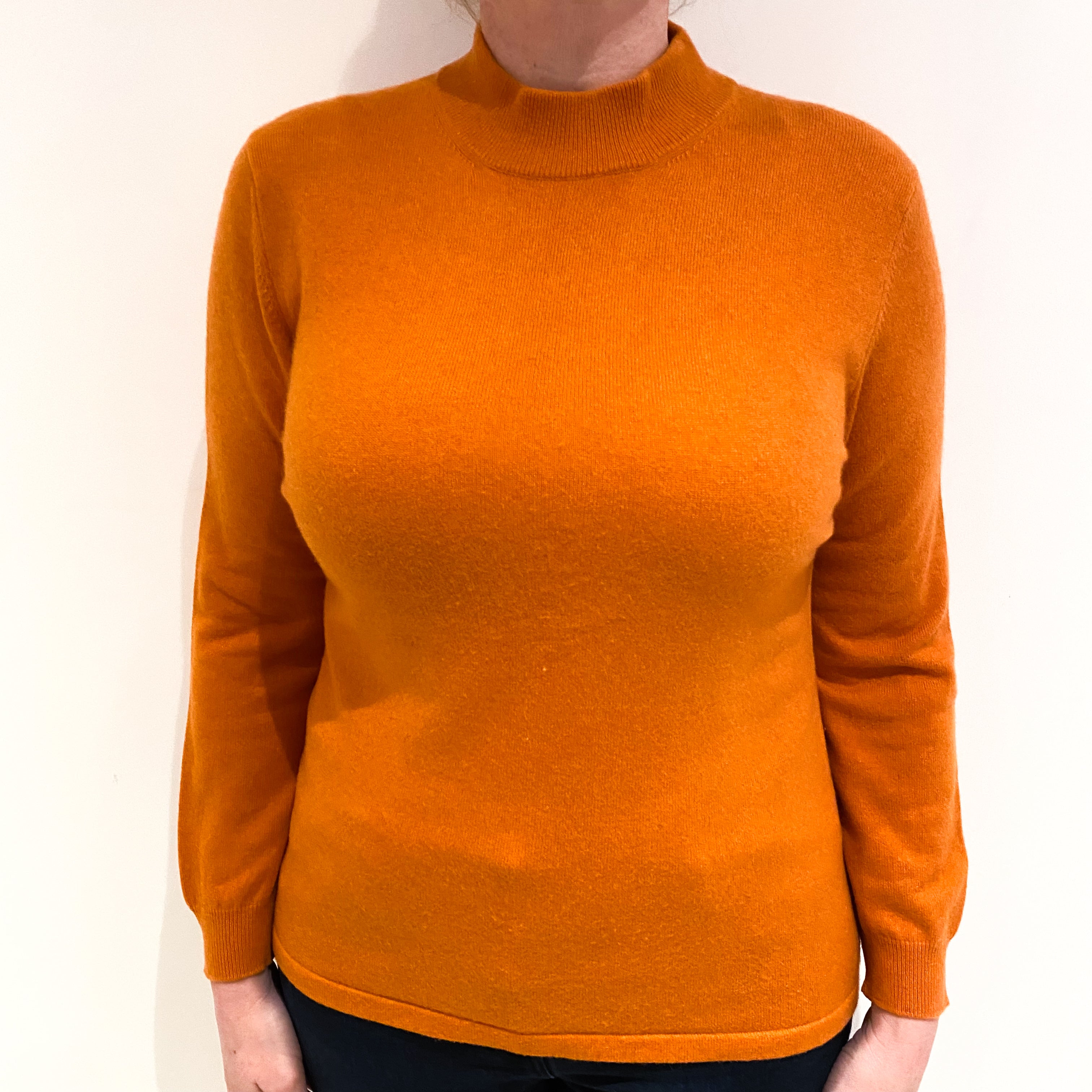 Pumpkin Orange Cashmere Turtle Neck Large