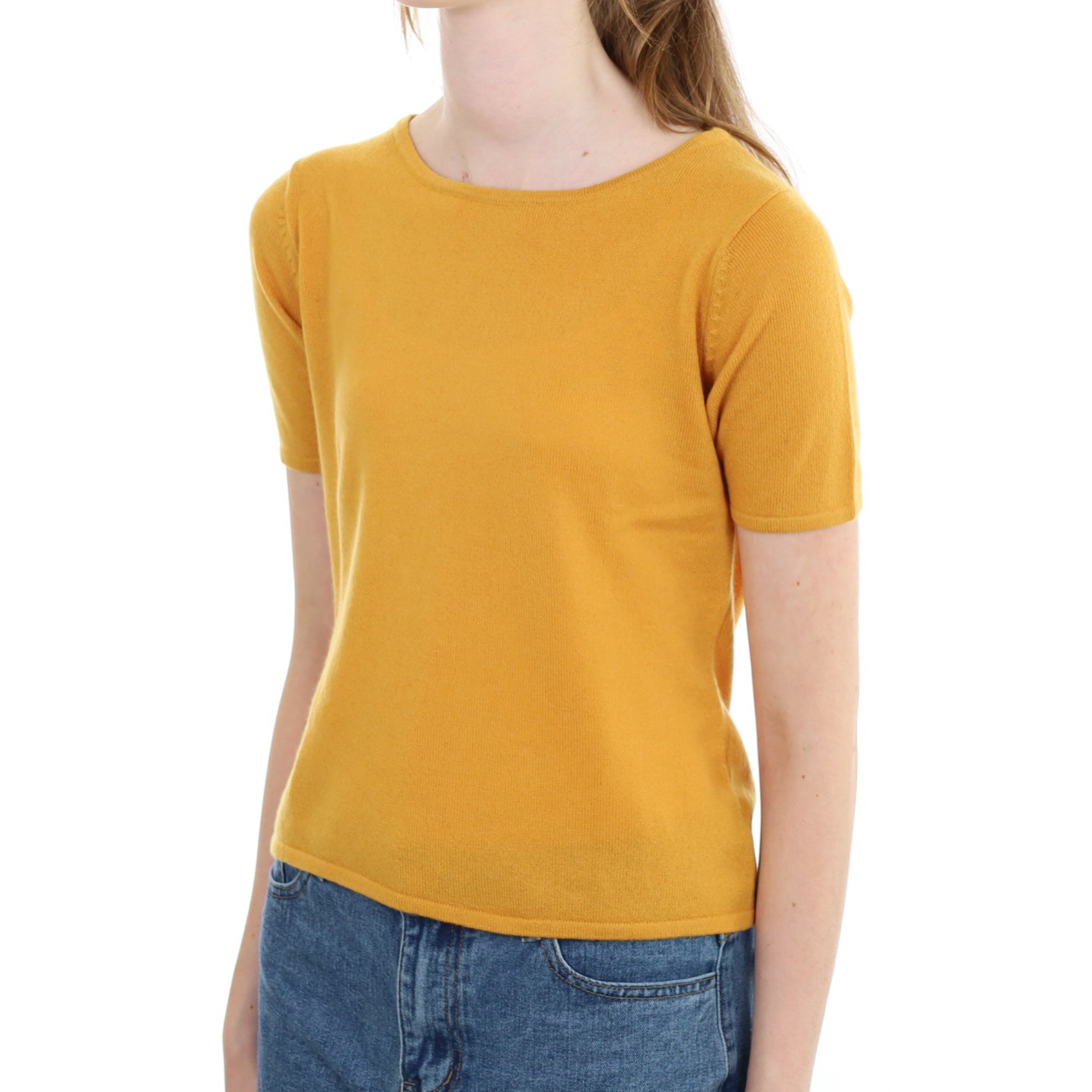 Marmalade Orange Cashmere Short Sleeve Jumper Extra Small