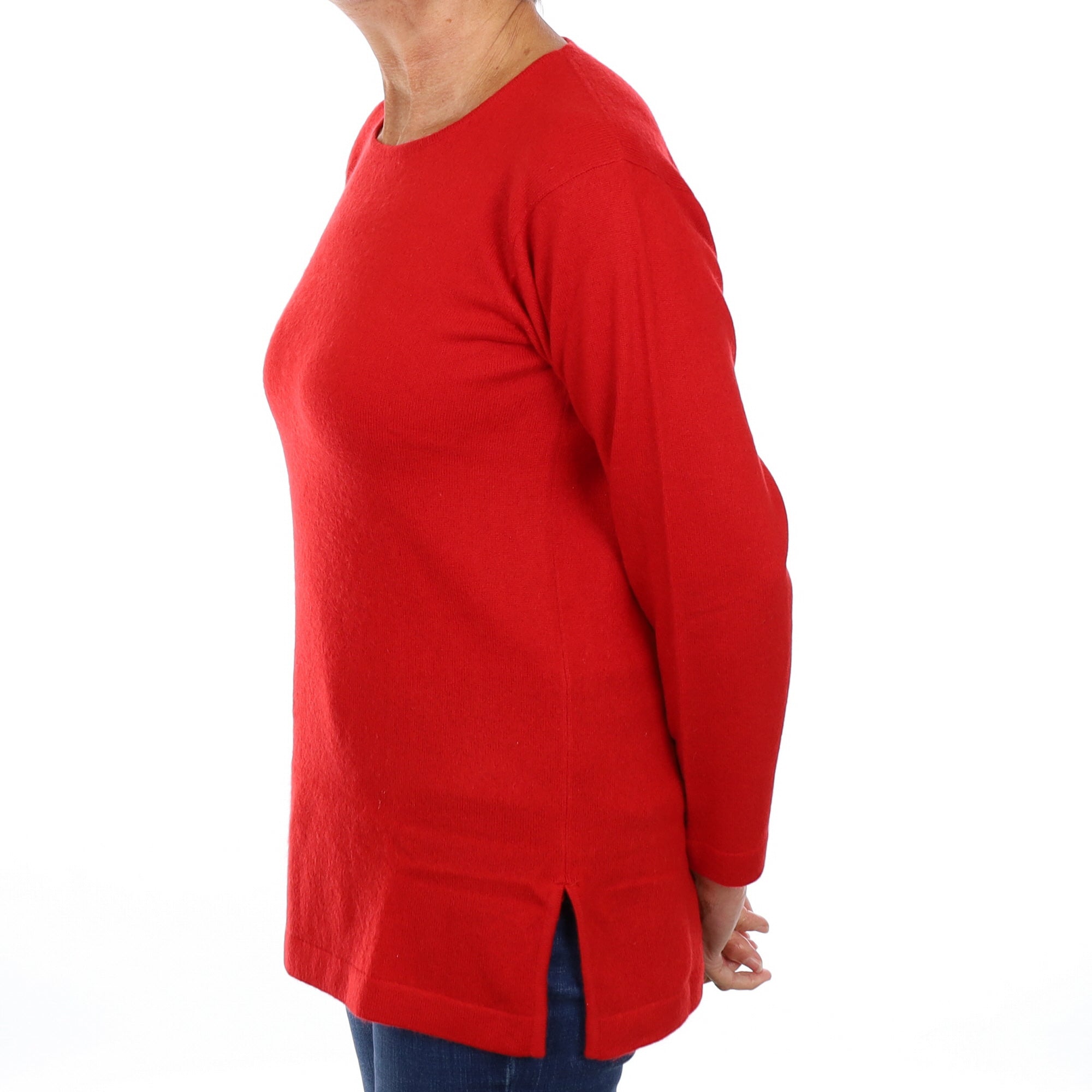 Spanish Red Cashmere Crew Neck Jumper Medium