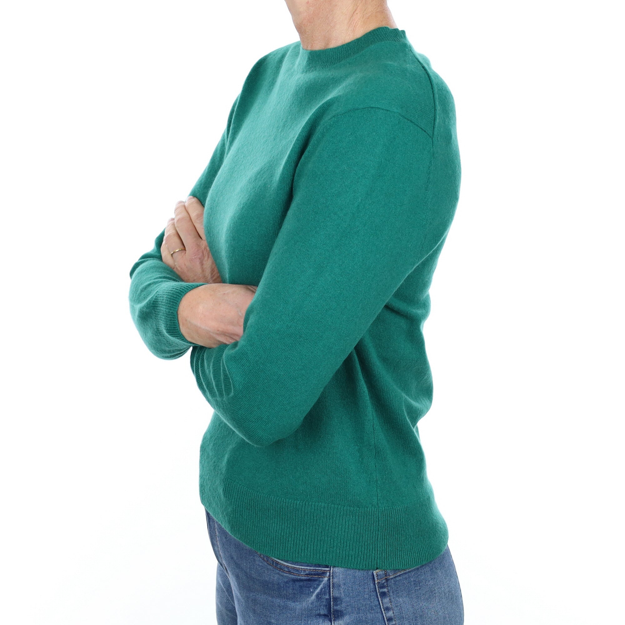 Emerald Green Cashmere Crew Neck Jumper Small