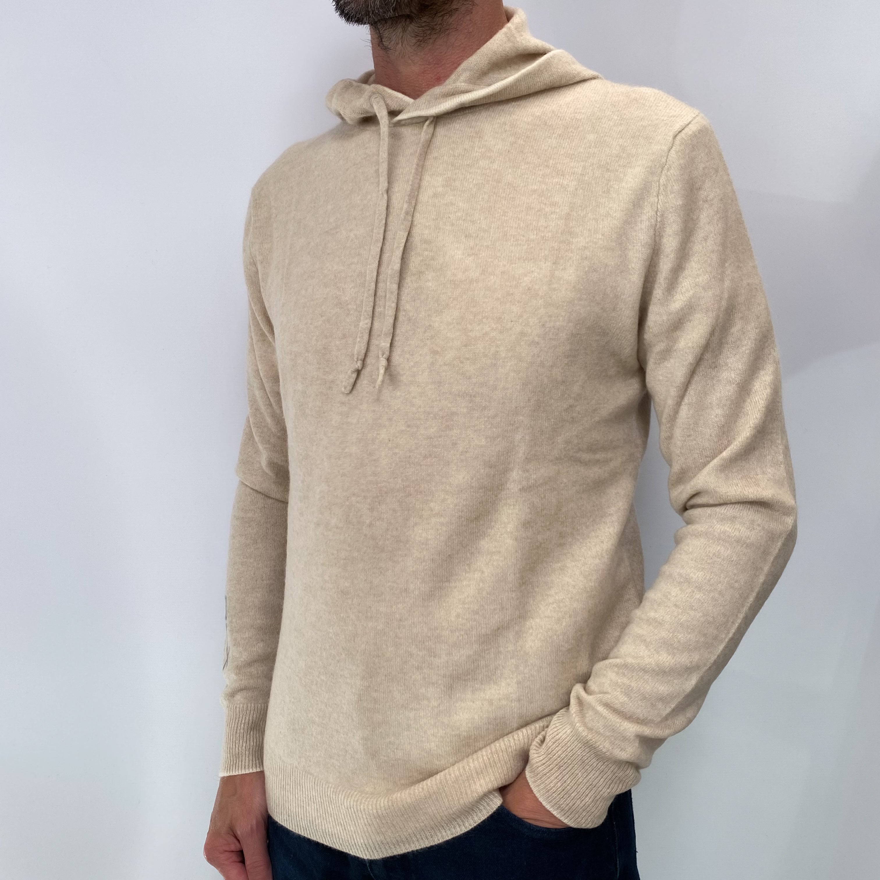 Ralph Lauren Beige Men's Cashmere Hoodie Small