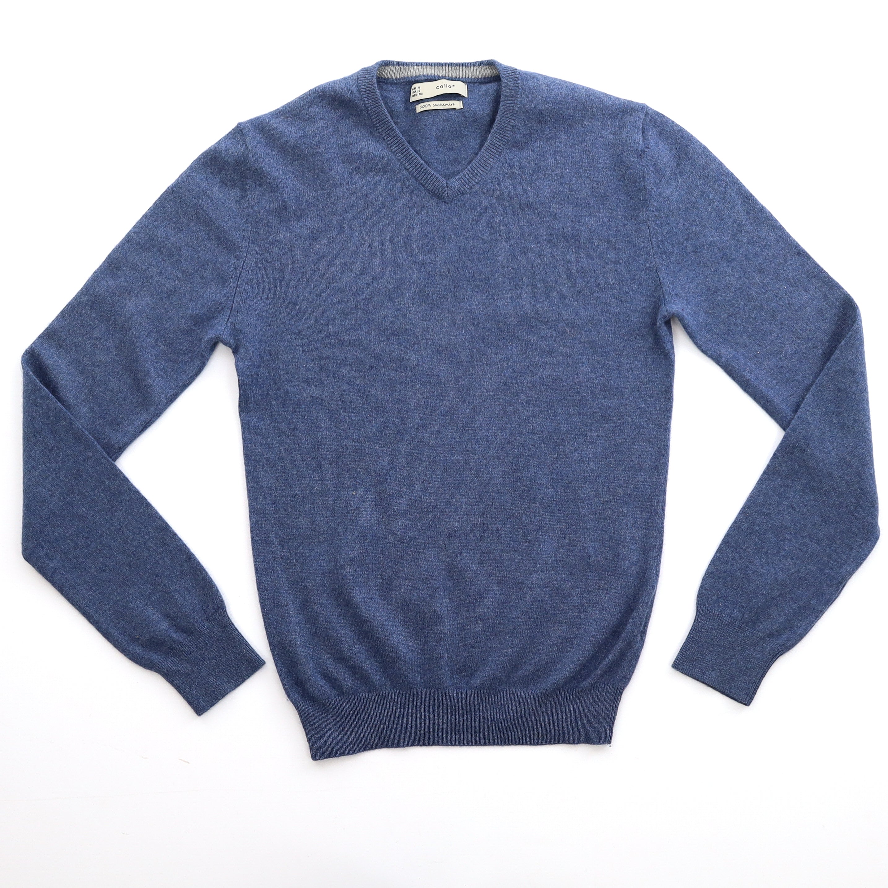 Children’s Denim Blue Cashmere Crew Neck Jumper Boys Age 12