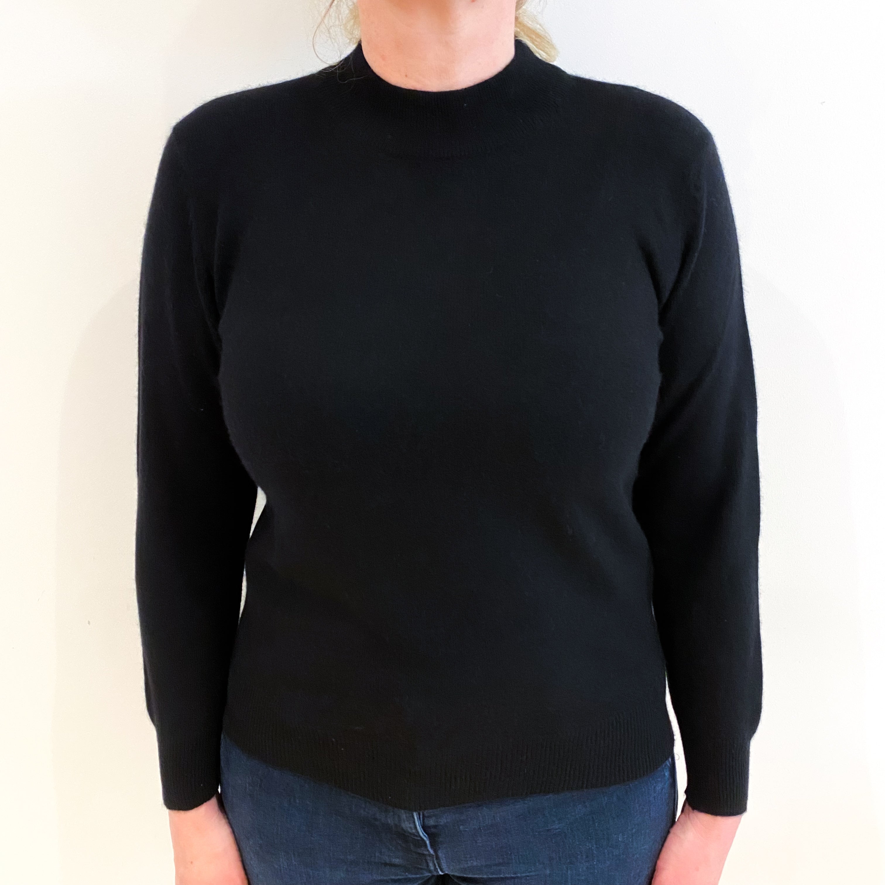Black Cashmere Turtle Neck Jumper Large