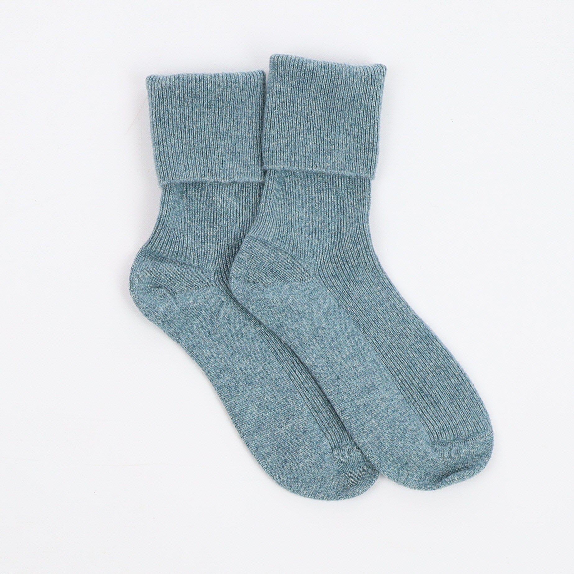 Brand New Scottish Duck Egg Blue Ladies Cashmere Every Day Socks