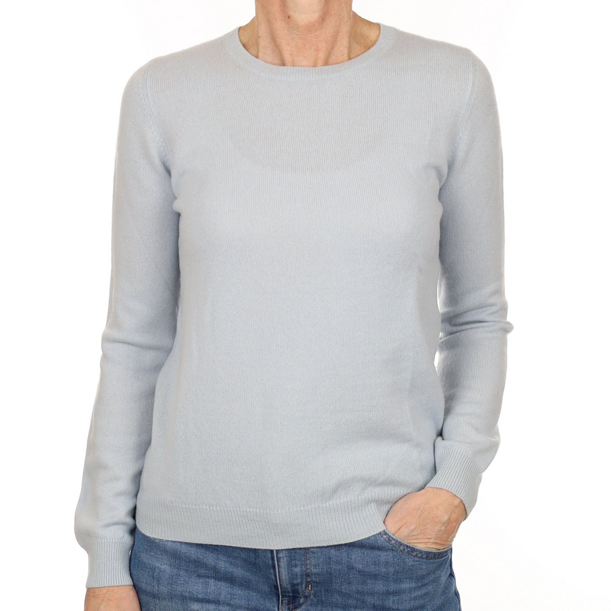 Powder Blue Cashmere Crew Neck Jumper Small