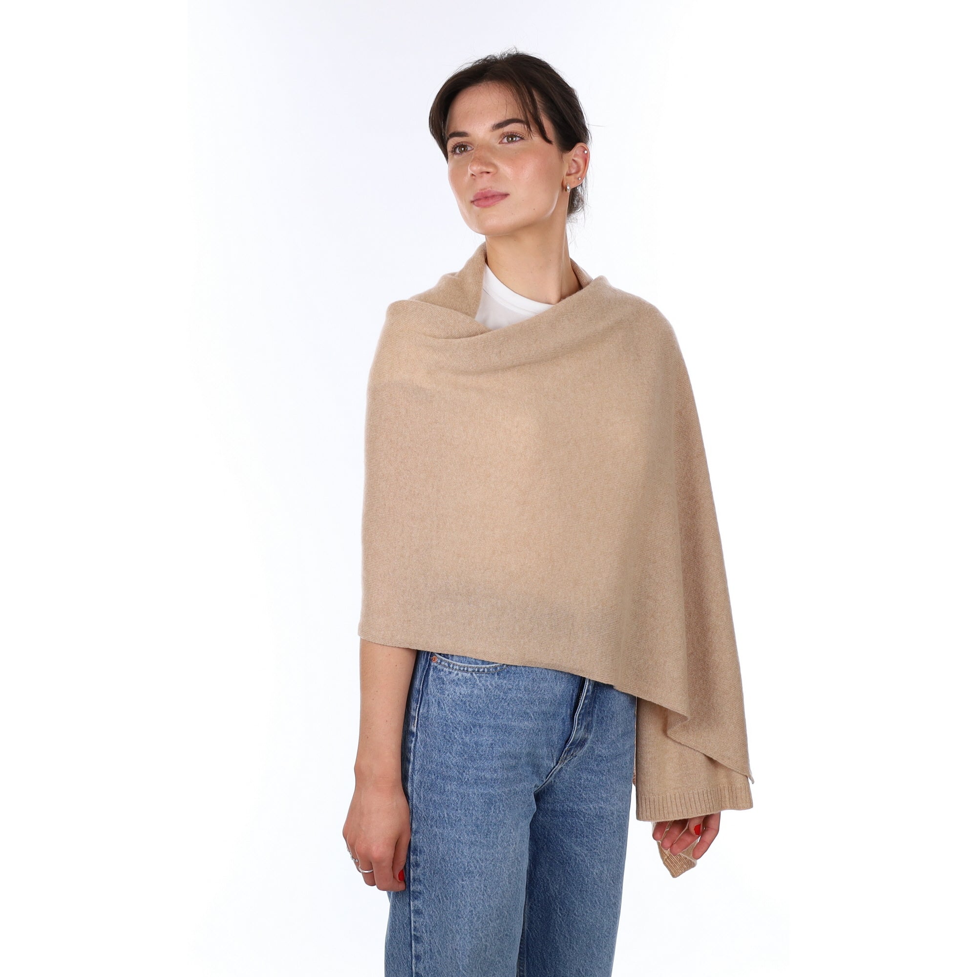 Brand New Caramel Recycled Cashmere Wrap