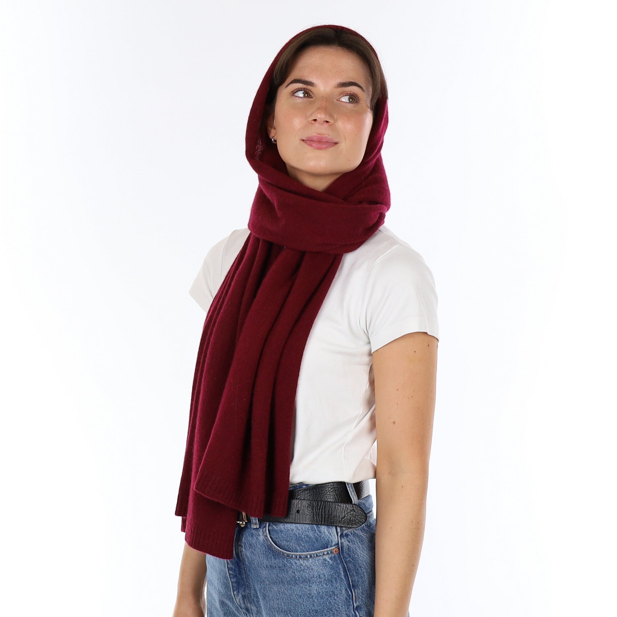 Brand New Rich Wine Recycled Cashmere Wrap