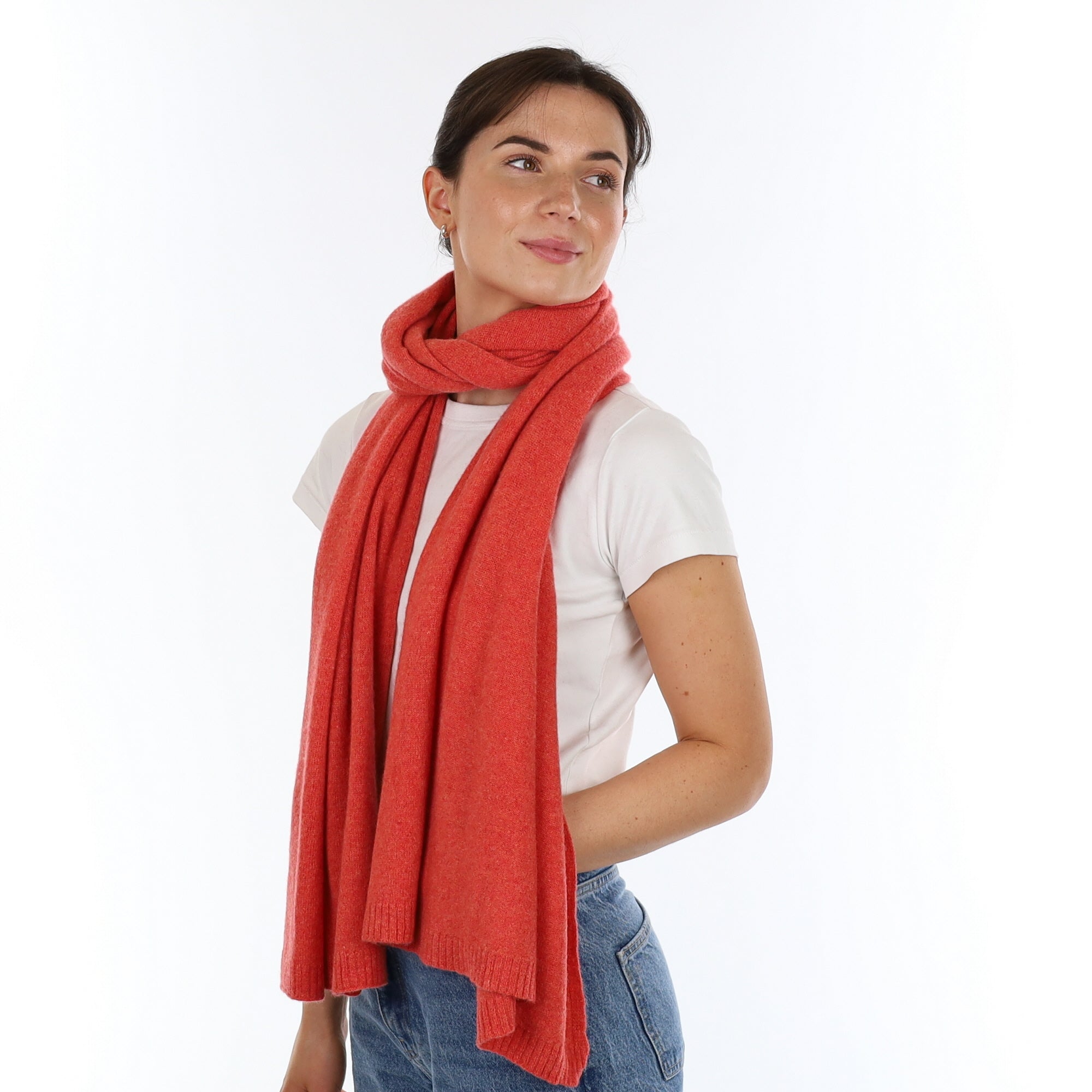 Brand New Watermelon Orange Recycled Cashmere Wrap