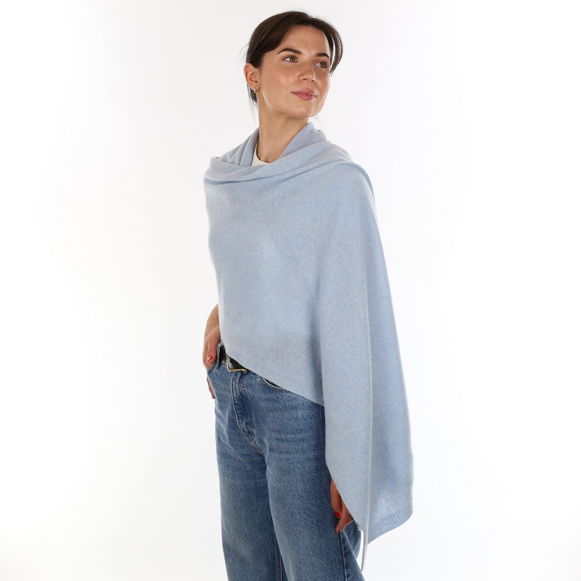 Brand New Baby Blue Recycled Cashmere Wrap