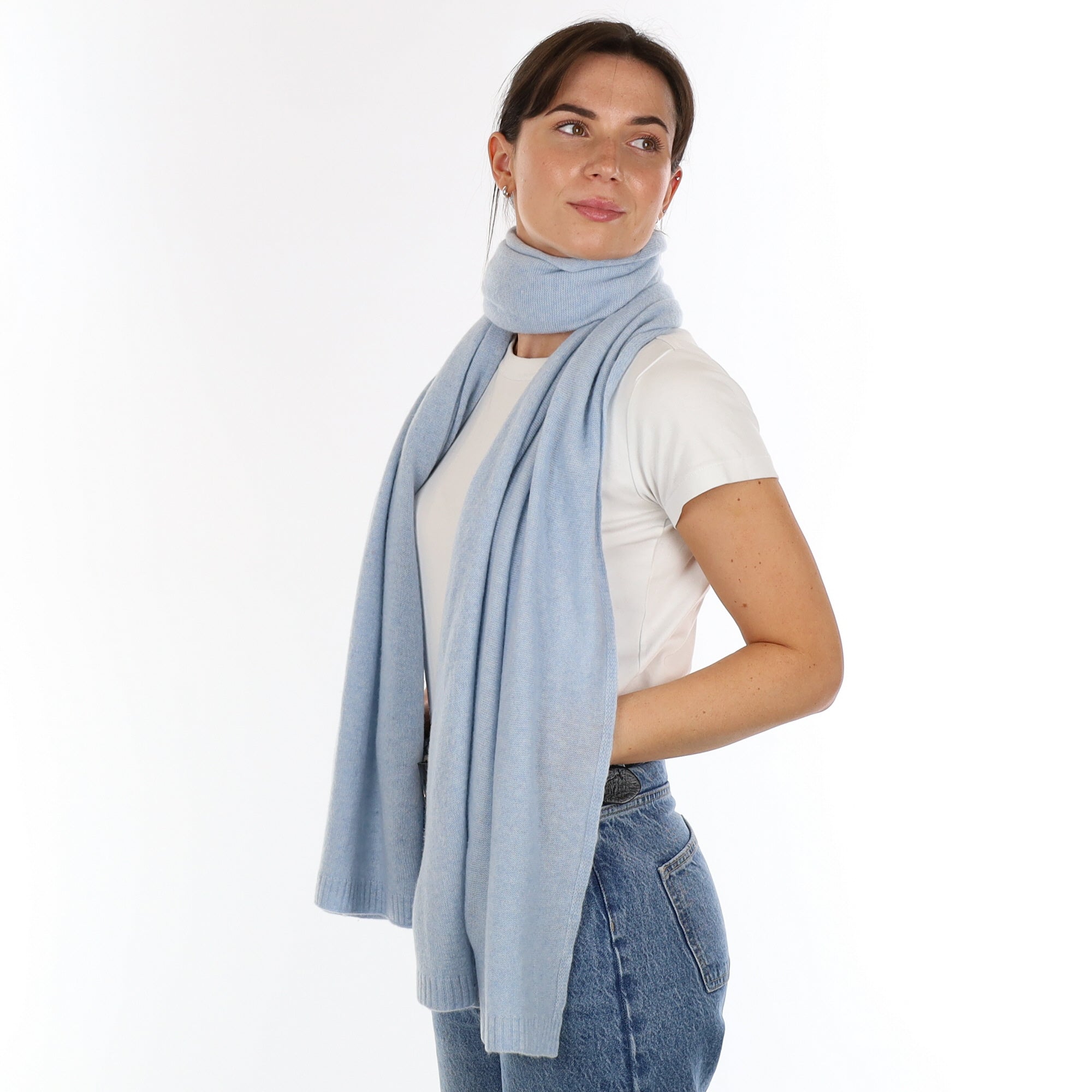 Brand New Baby Blue Recycled Cashmere Wrap