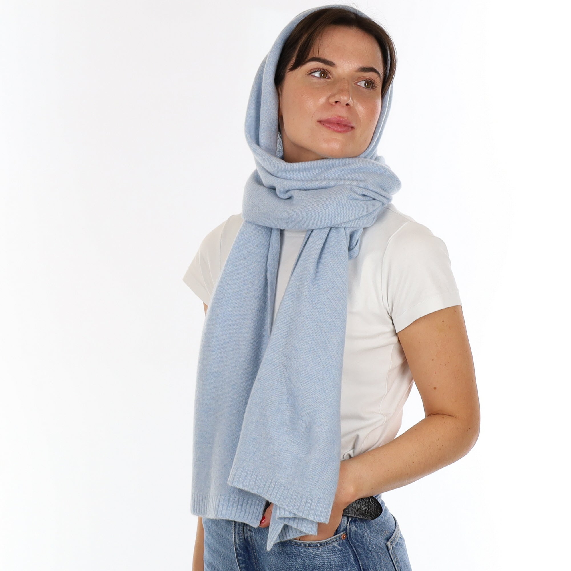 Brand New Baby Blue Recycled Cashmere Wrap