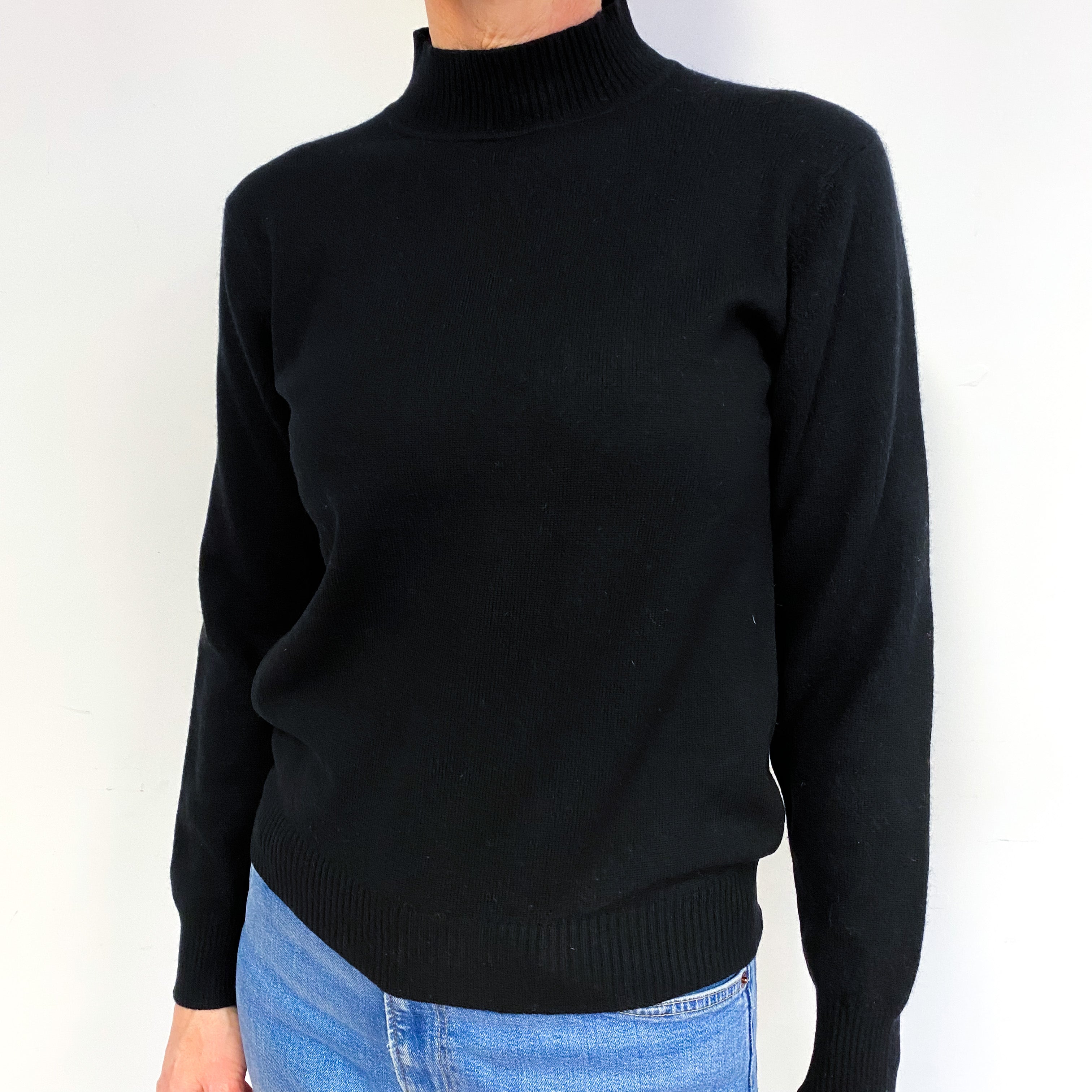 Black Cashmere Turtle Neck Jumper Medium