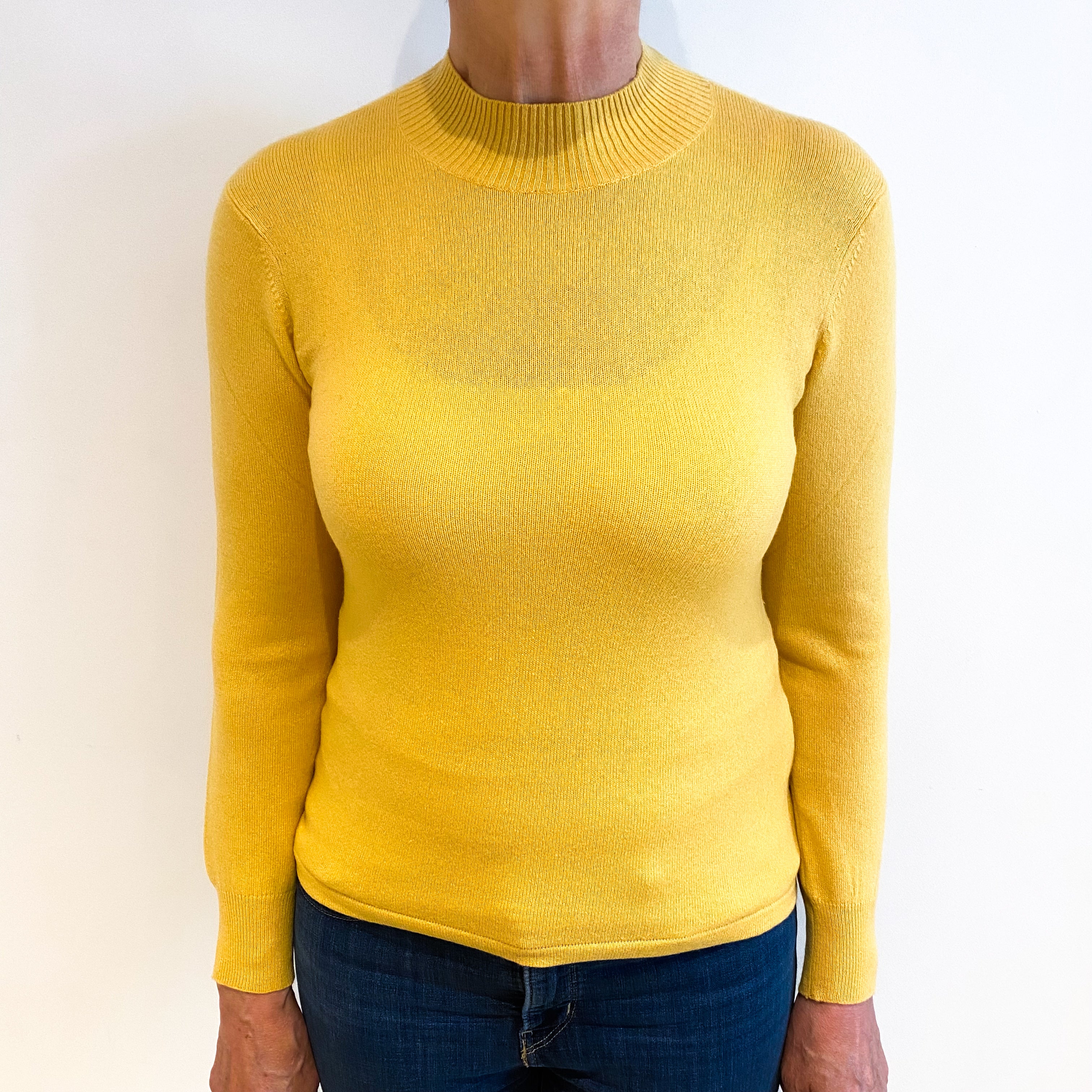 Pineapple Yellow Cashmere Turtle Neck Jumper Medium