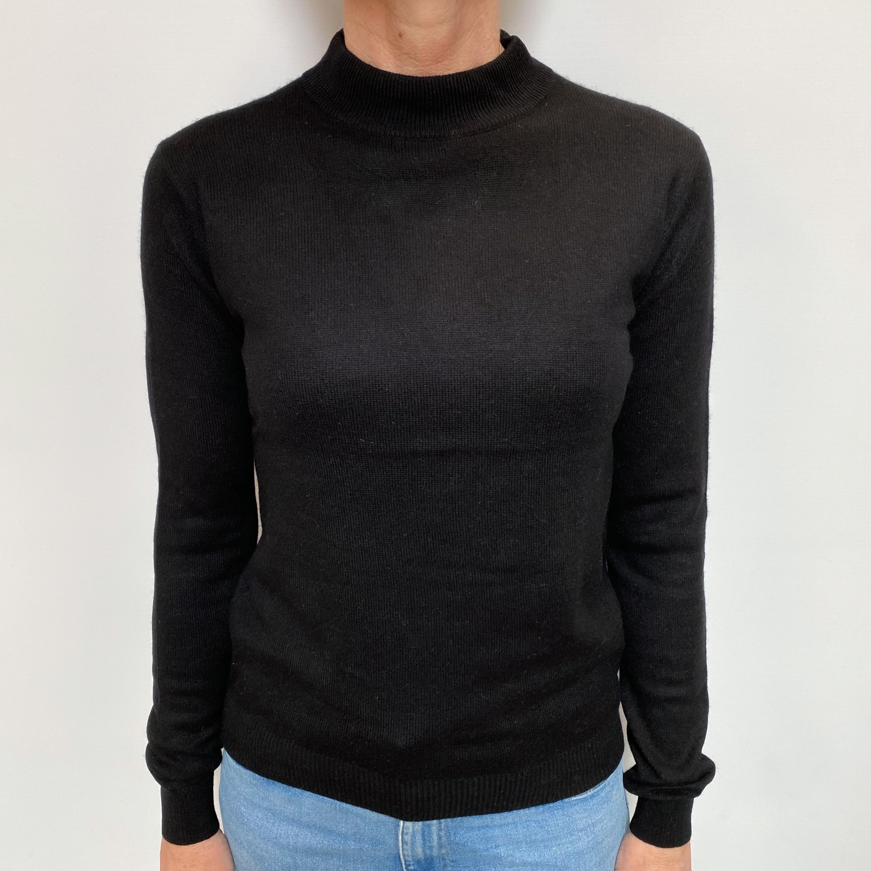 Black Cashmere Turtle Neck Jumper Small