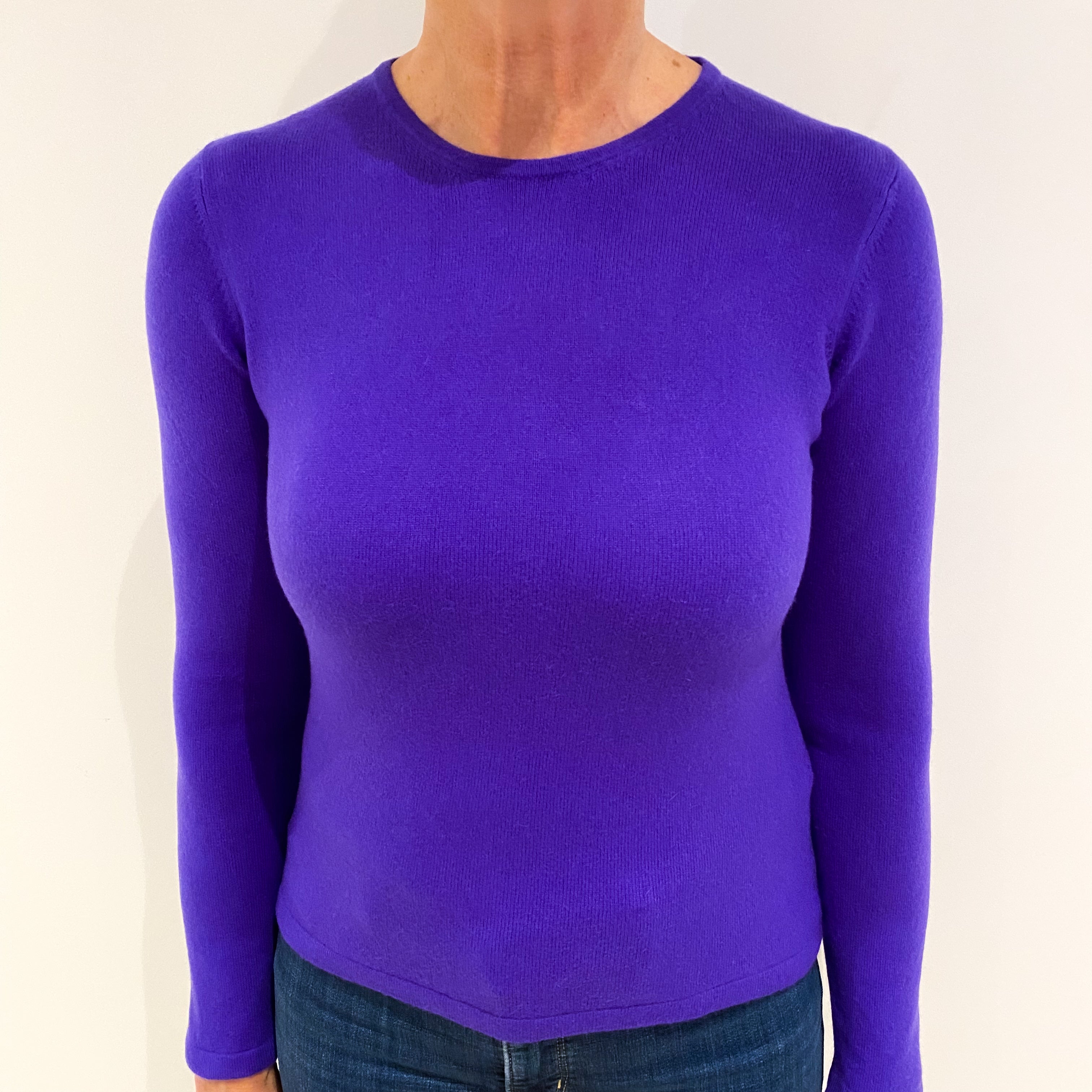 New Pansy Purple Cashmere Crew Neck Jumper Medium