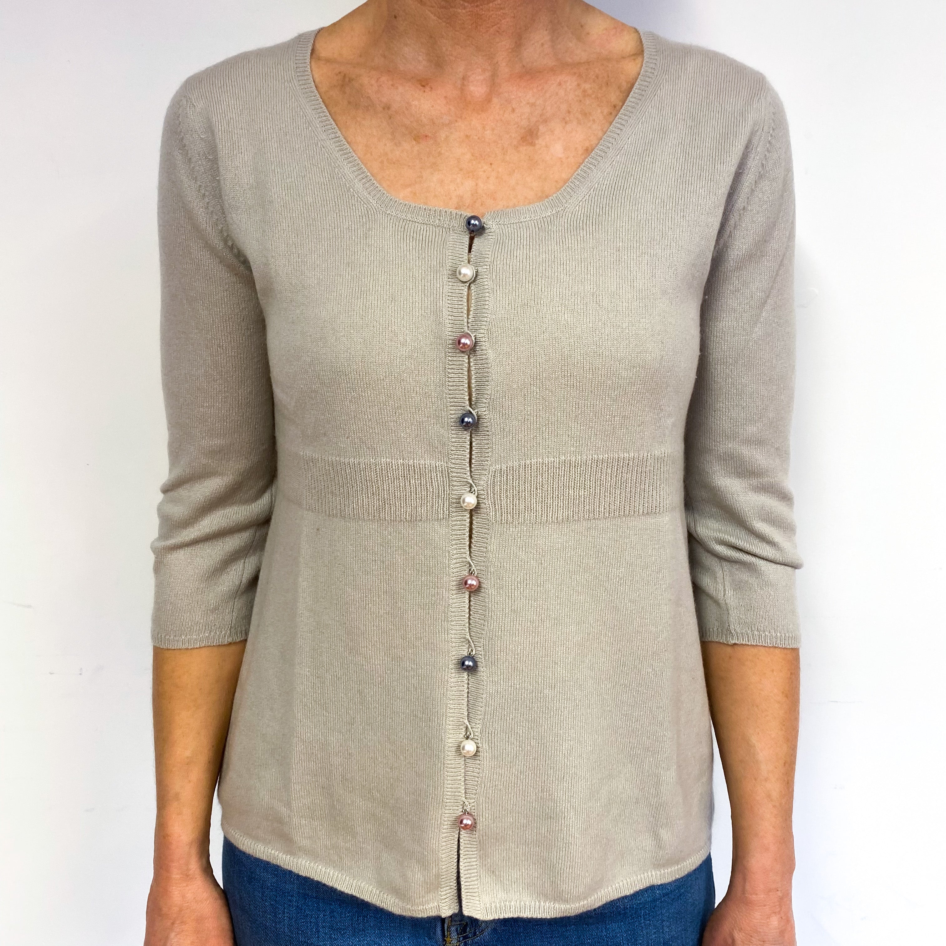 Mist Grey Cashmere Cardigan Medium