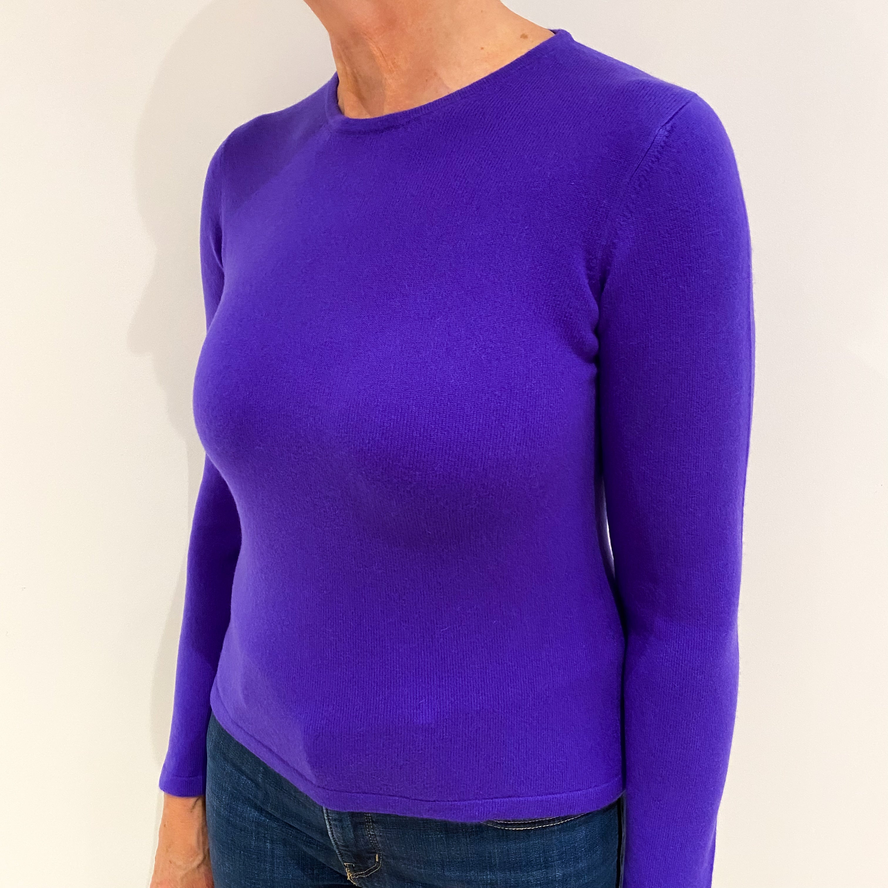 New Pansy Purple Cashmere Crew Neck Jumper Medium