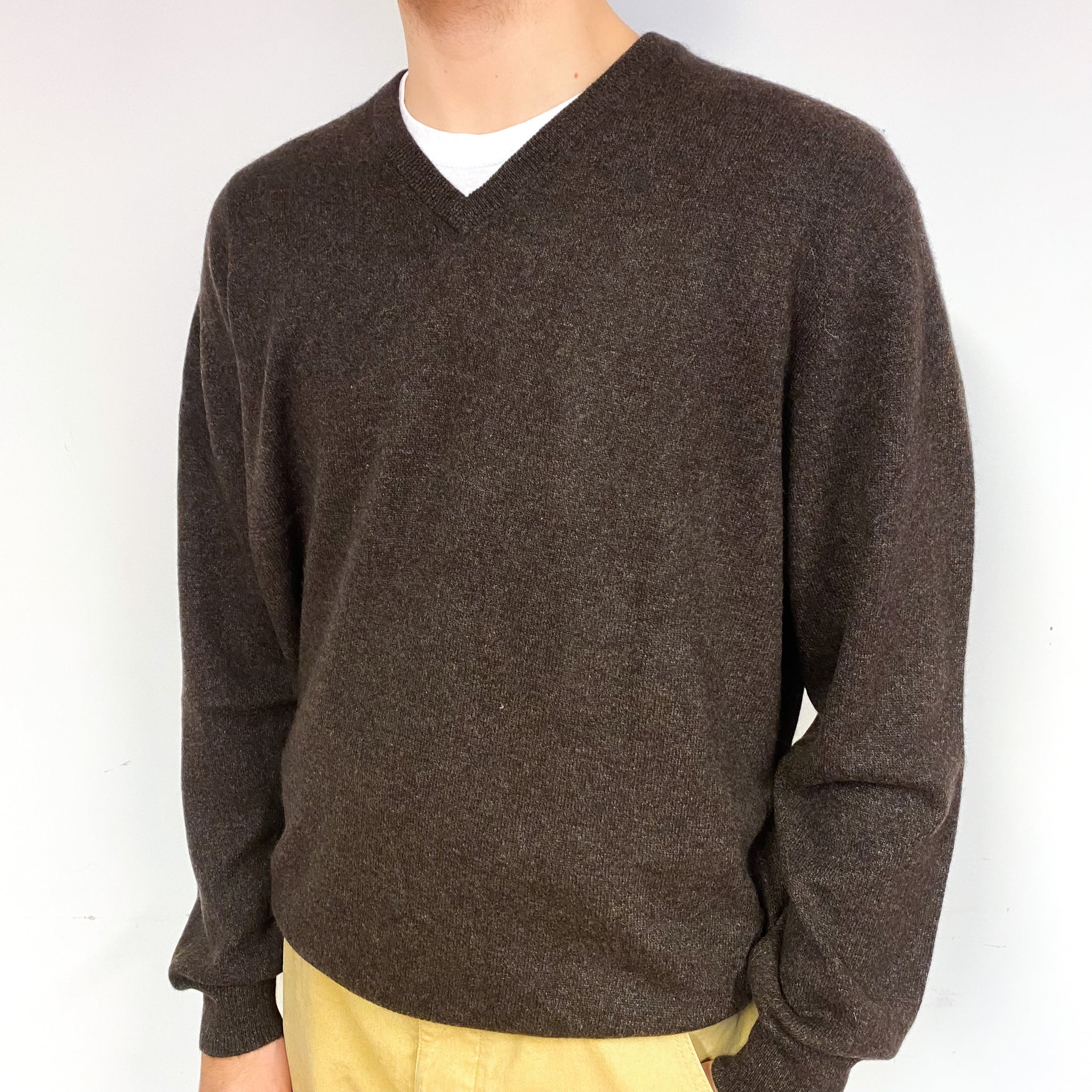 V-Neck Jumper - Chocolate main image 1