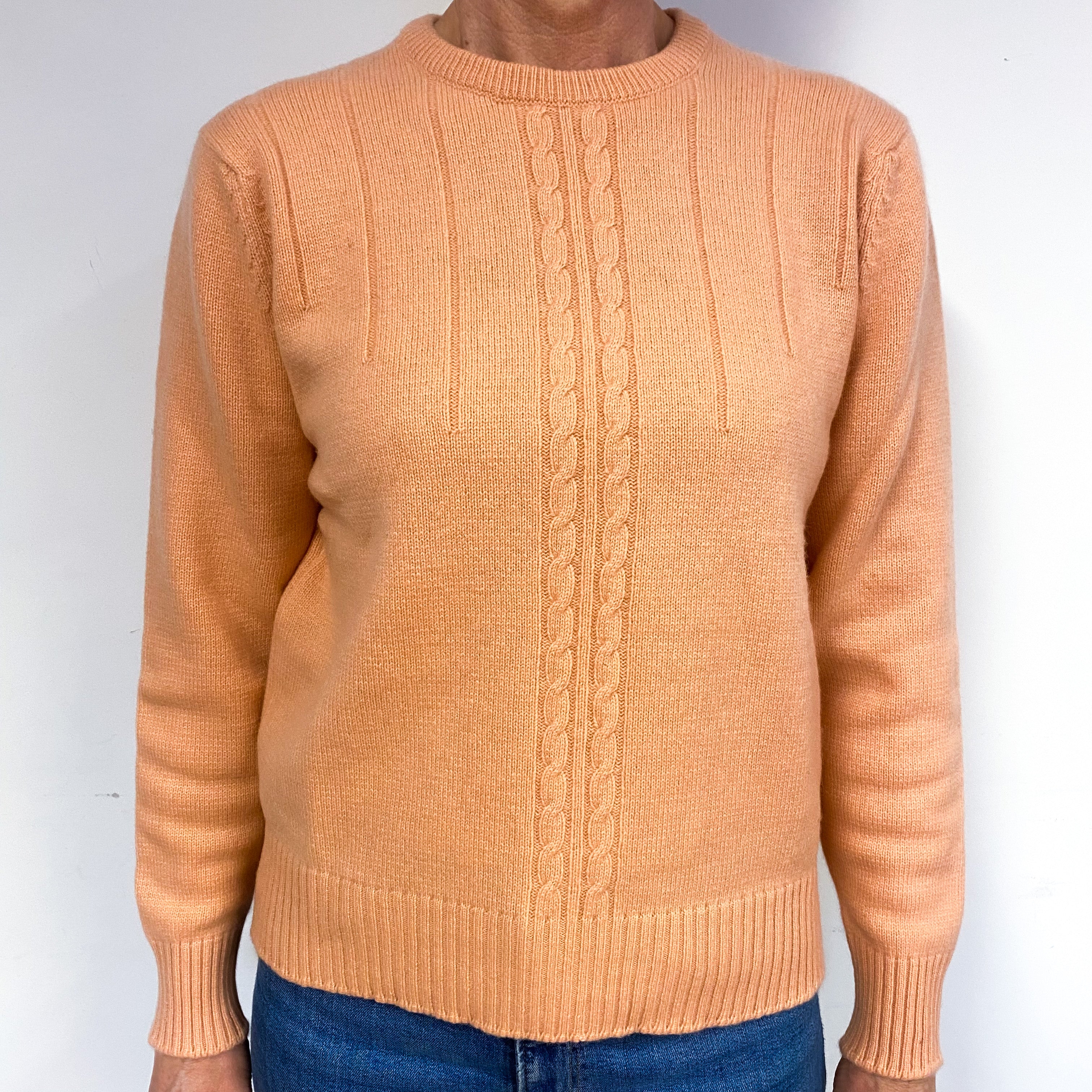 Soft Peach Cashmere Crew Neck Jumper Medium