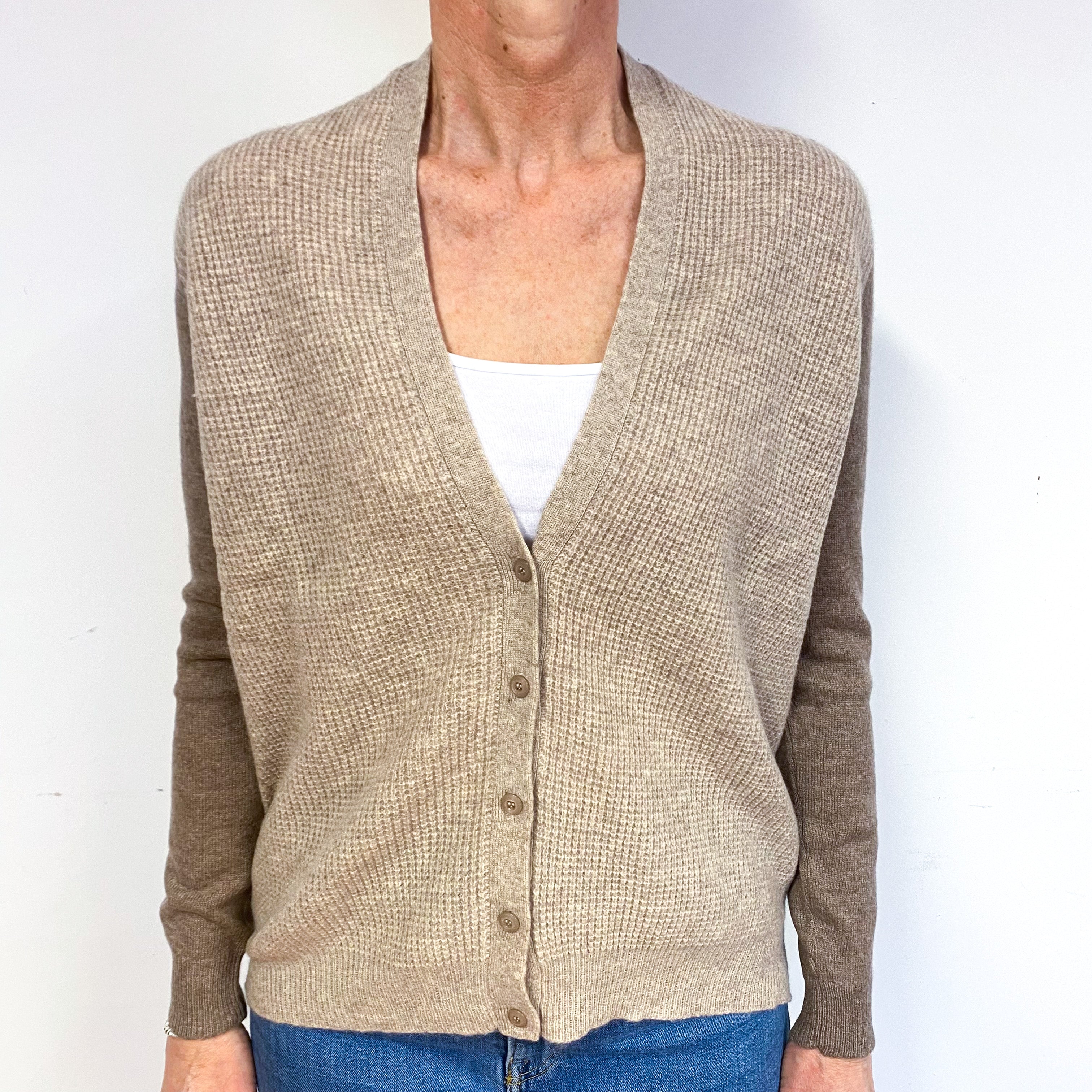 Biscuit Brown Cashmere Cardigan Medium