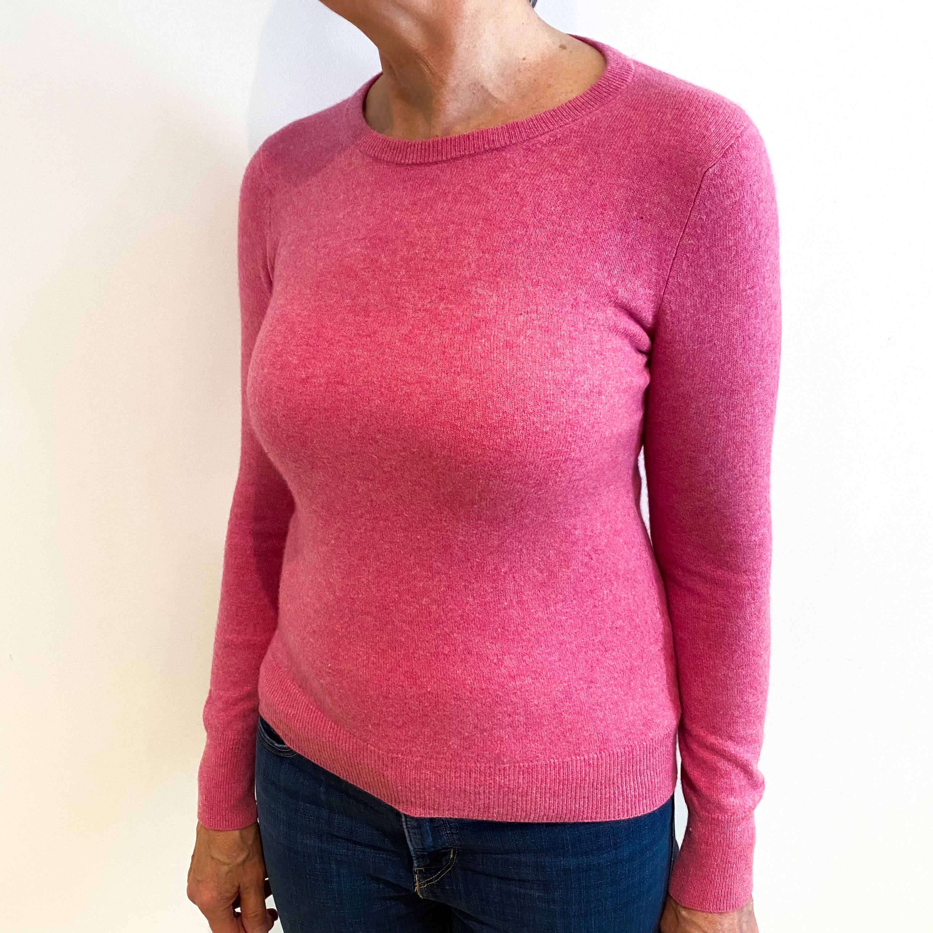 Bubblegum Pink Cashmere Crew Neck Jumper Medium