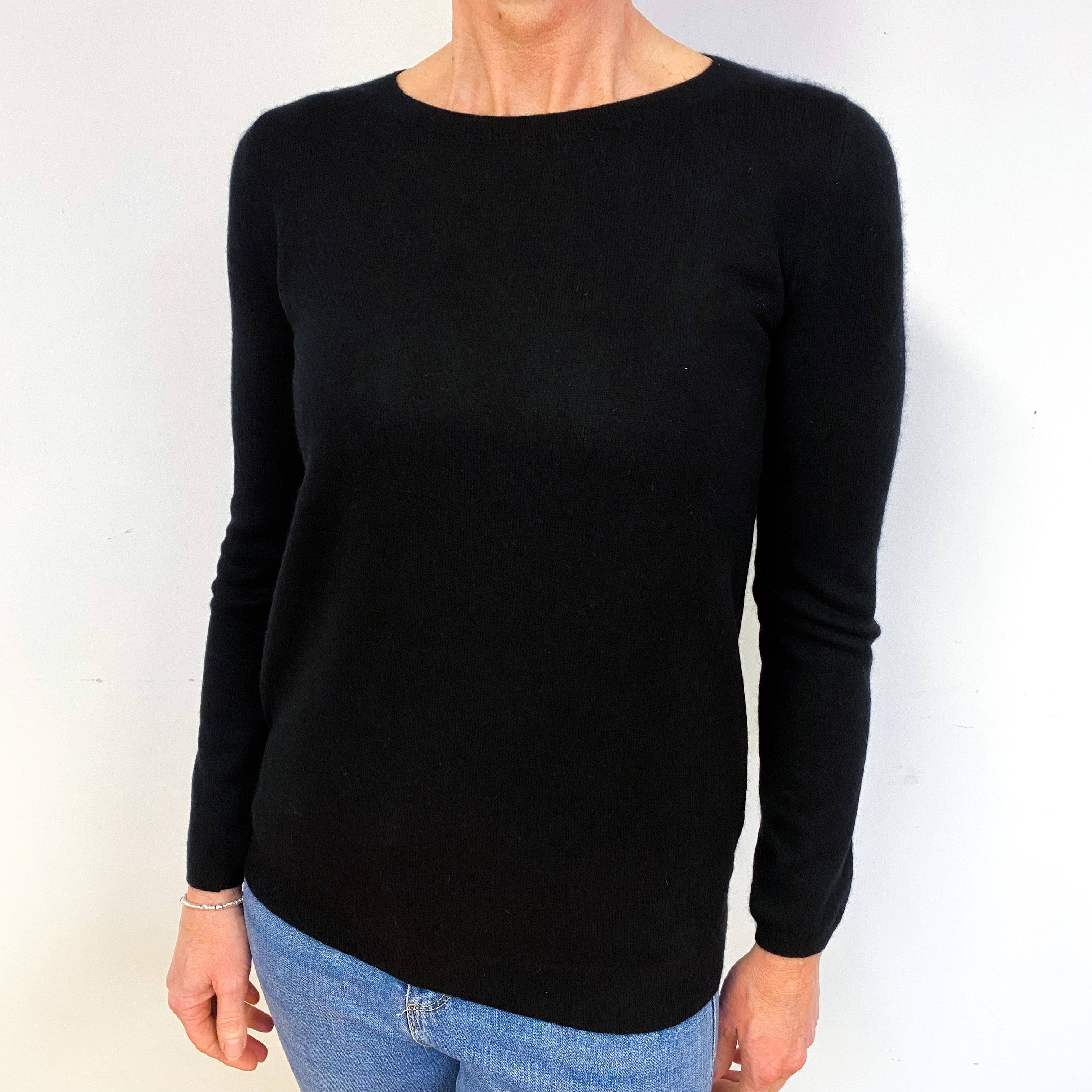 Black Cashmere Crew Neck Jumper Medium